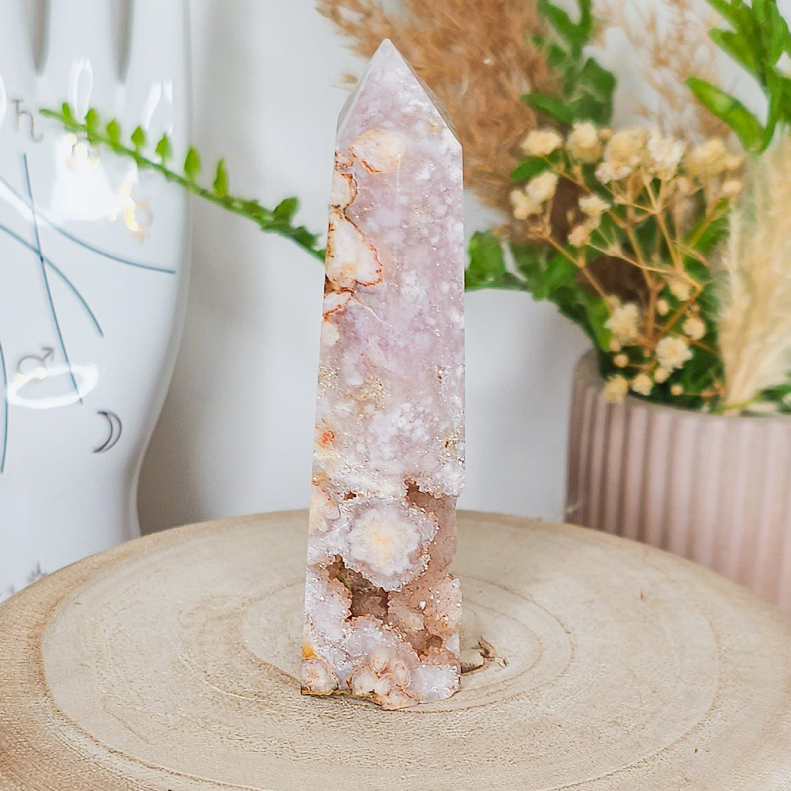 Pink Amethyst with Flower Agate