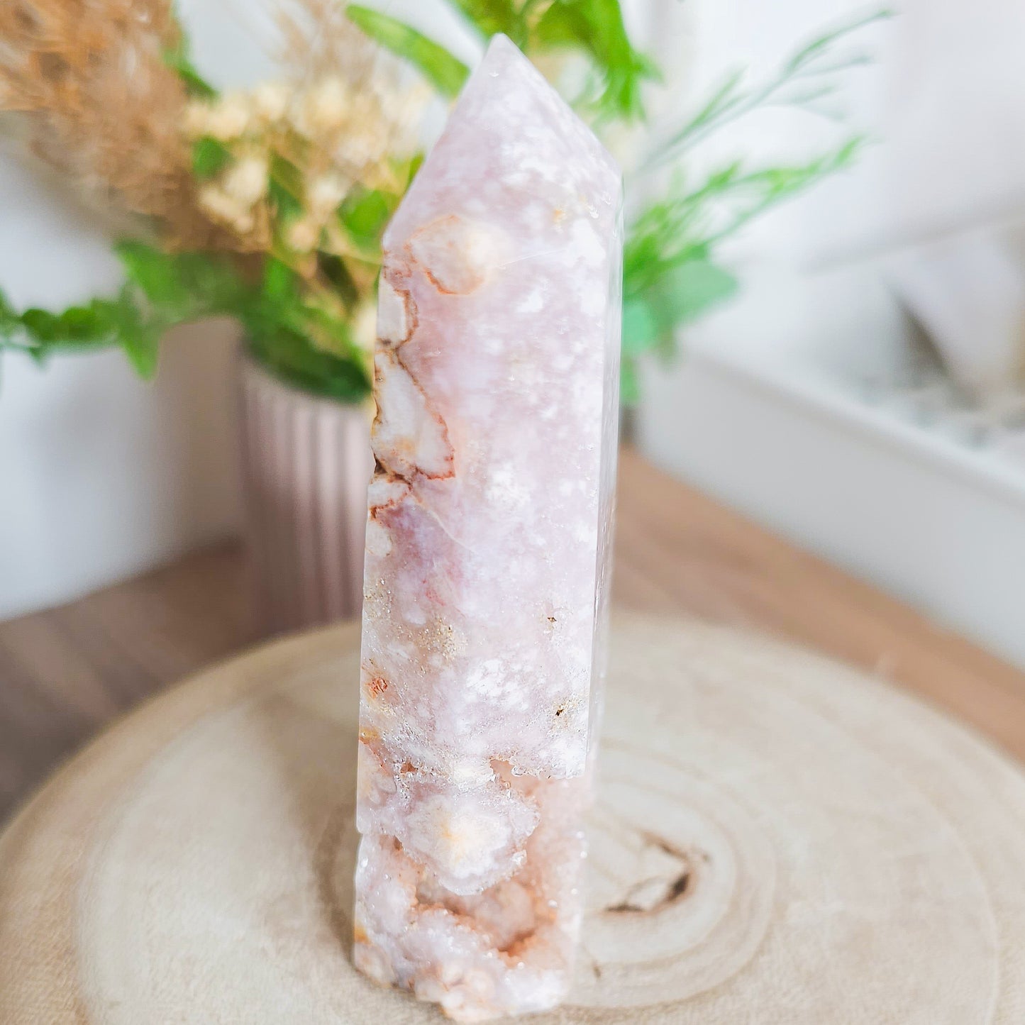 Pink Amethyst with Flower Agate