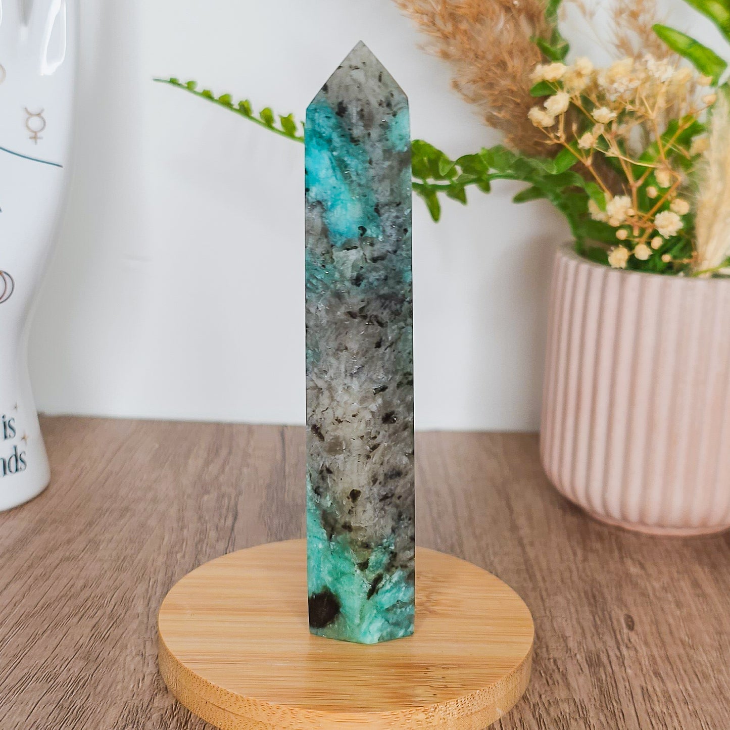 Amazonite with Smoky Quartz Tower