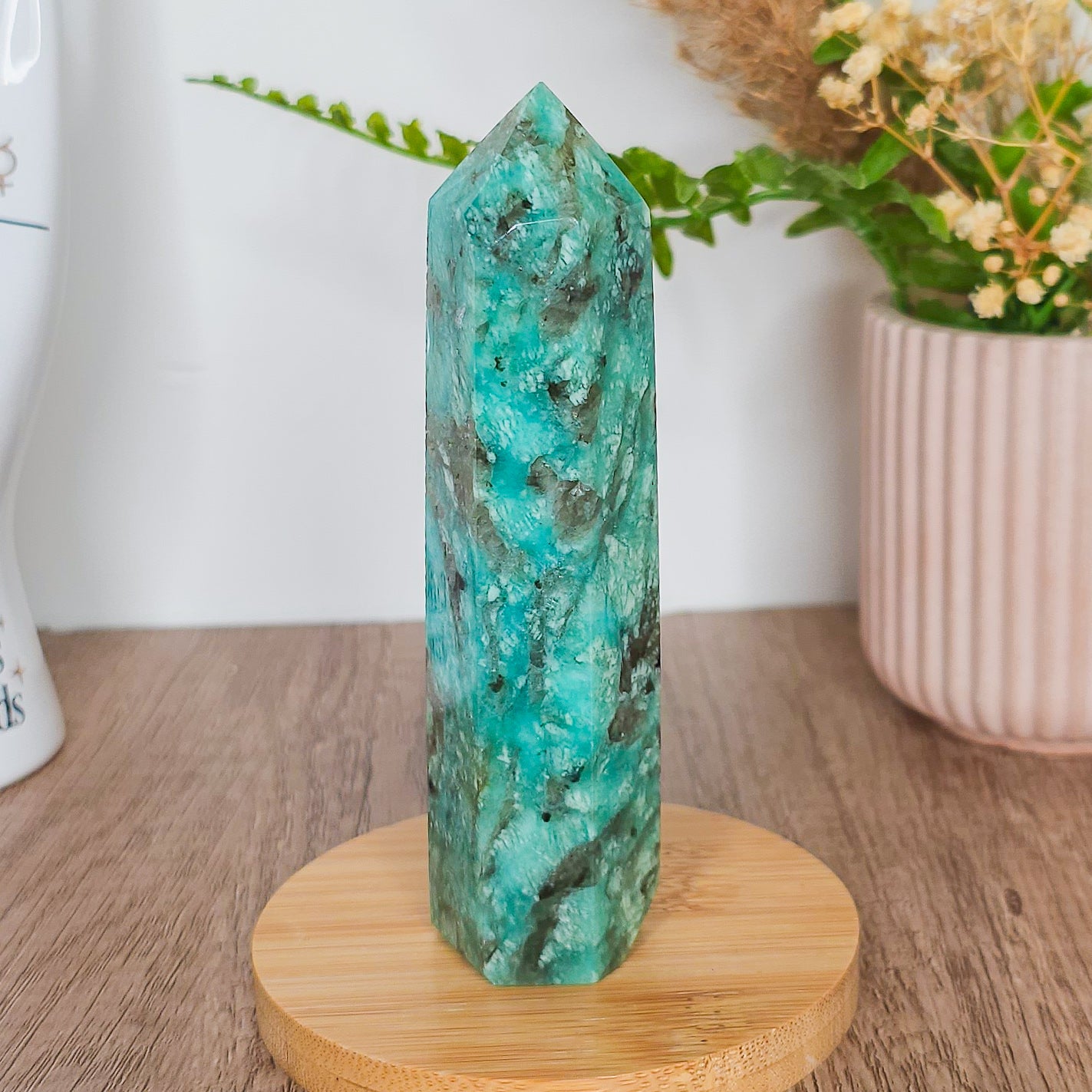Amazonite with Smoky Quartz Tower
