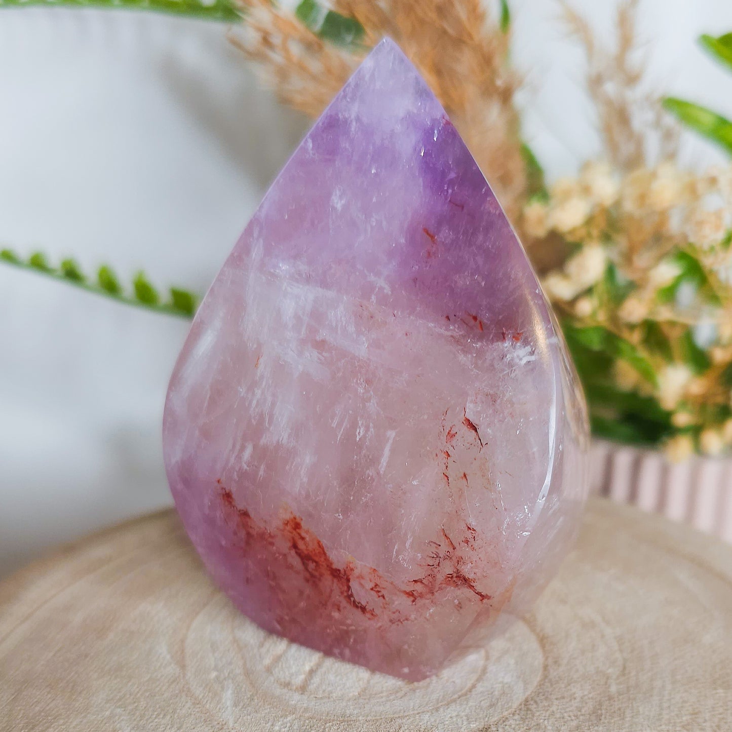 Amethyst with Red Hematite inclusions Free-Form
