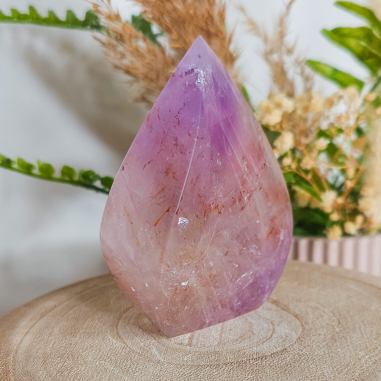 Amethyst with Red Hematite inclusions Free-Form