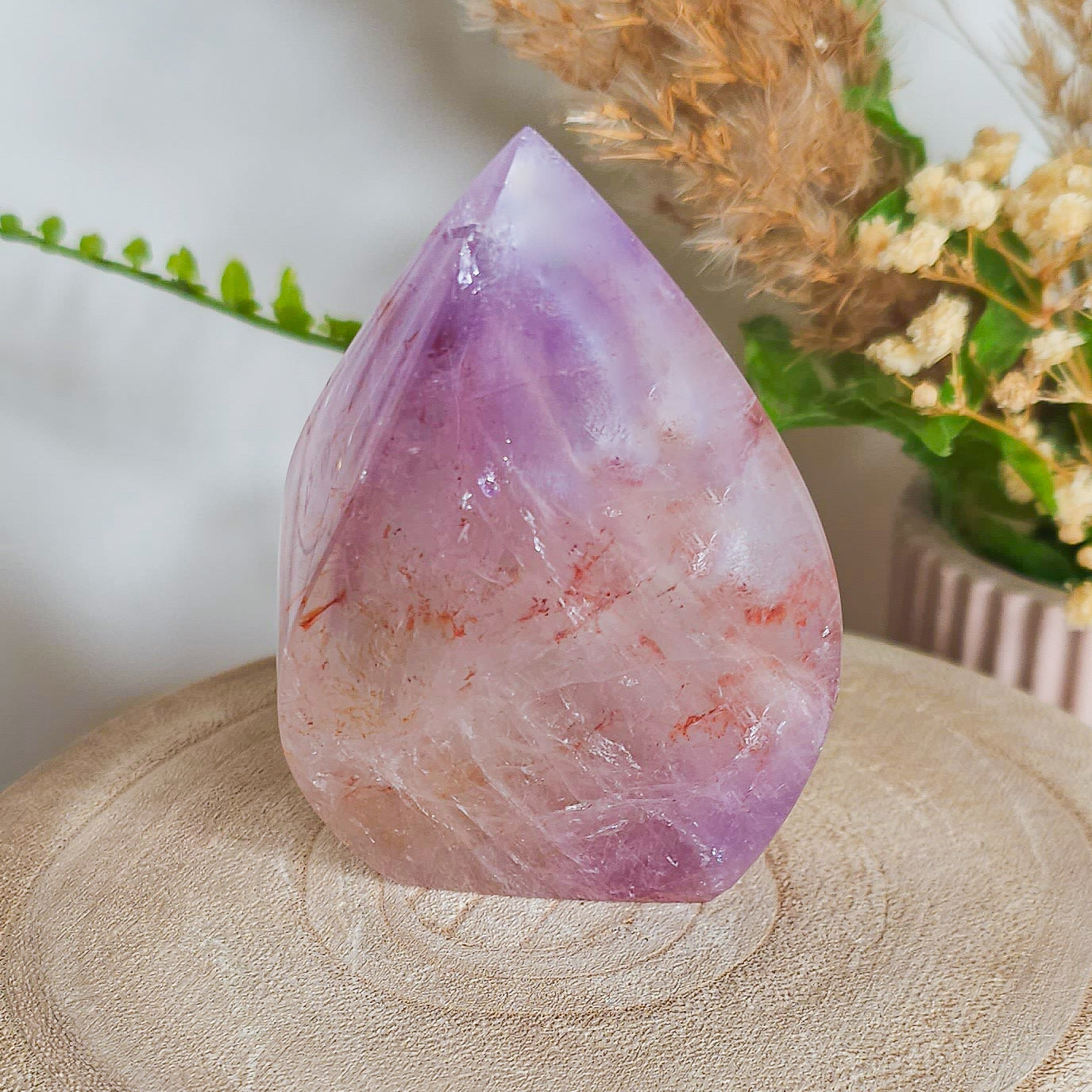 Amethyst with Red Hematite inclusions Free-Form