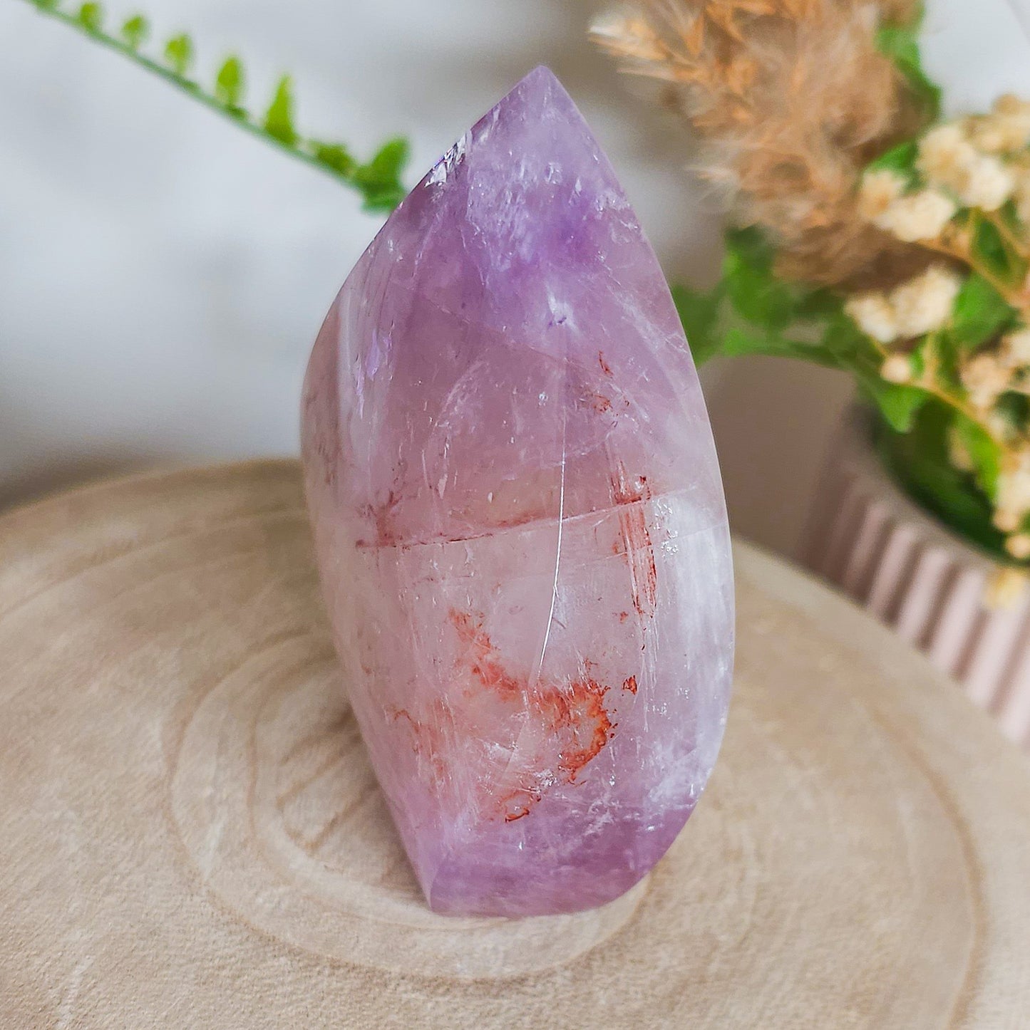Amethyst with Red Hematite inclusions Free-Form