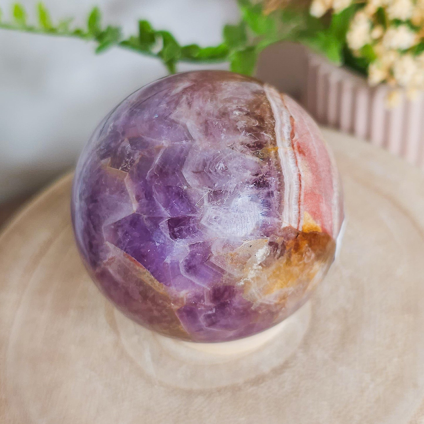 Amethyst with Jasper Sphere