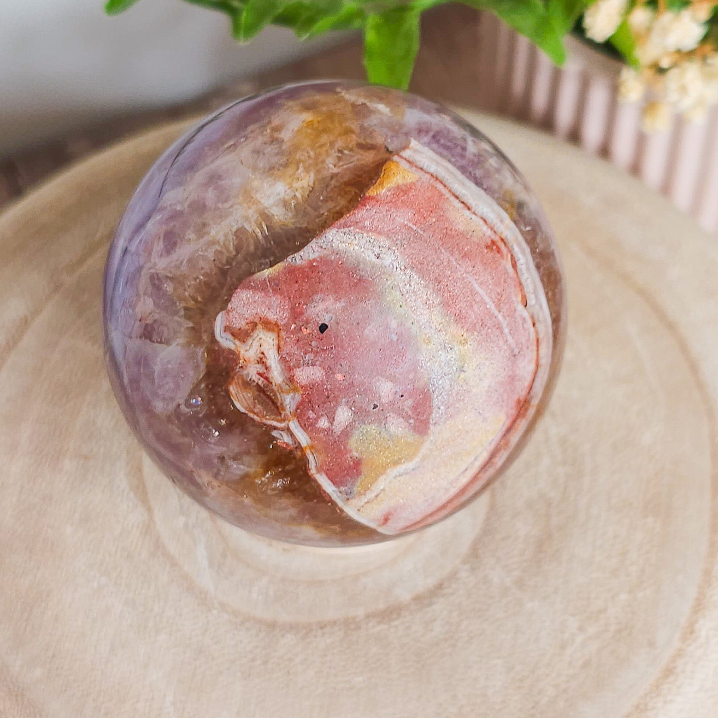 Amethyst with Jasper Sphere