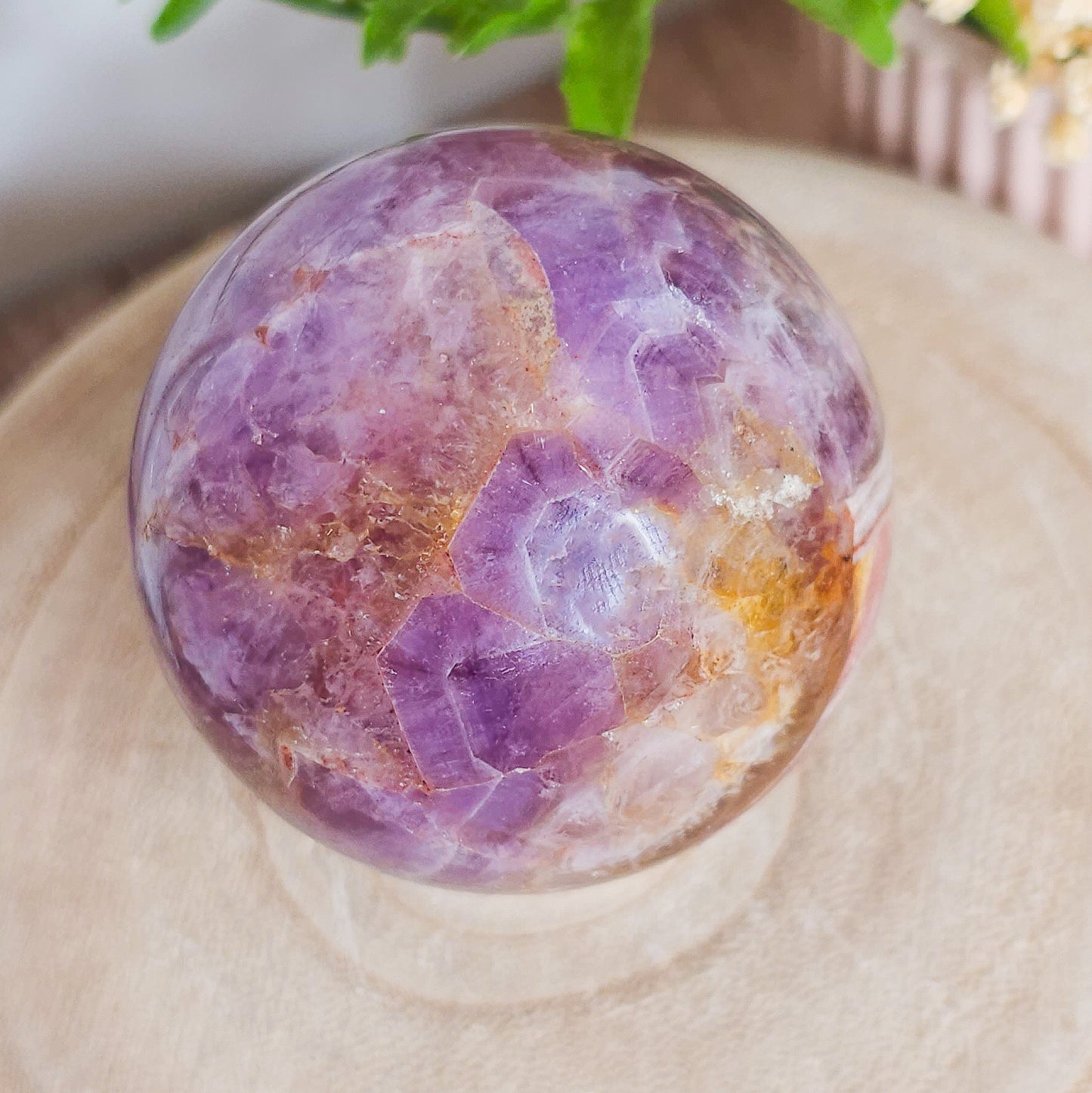 Amethyst with Jasper Sphere