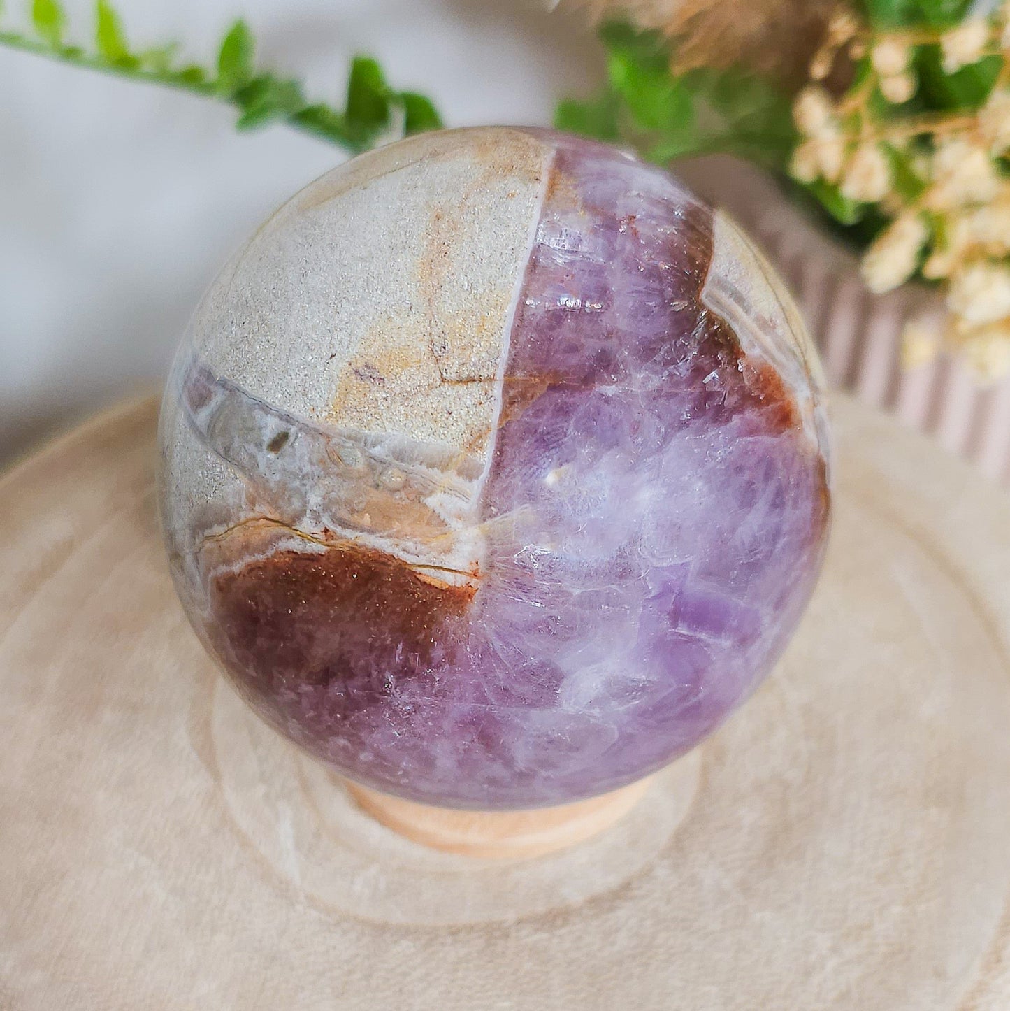 Amethyst with Jasper Sphere