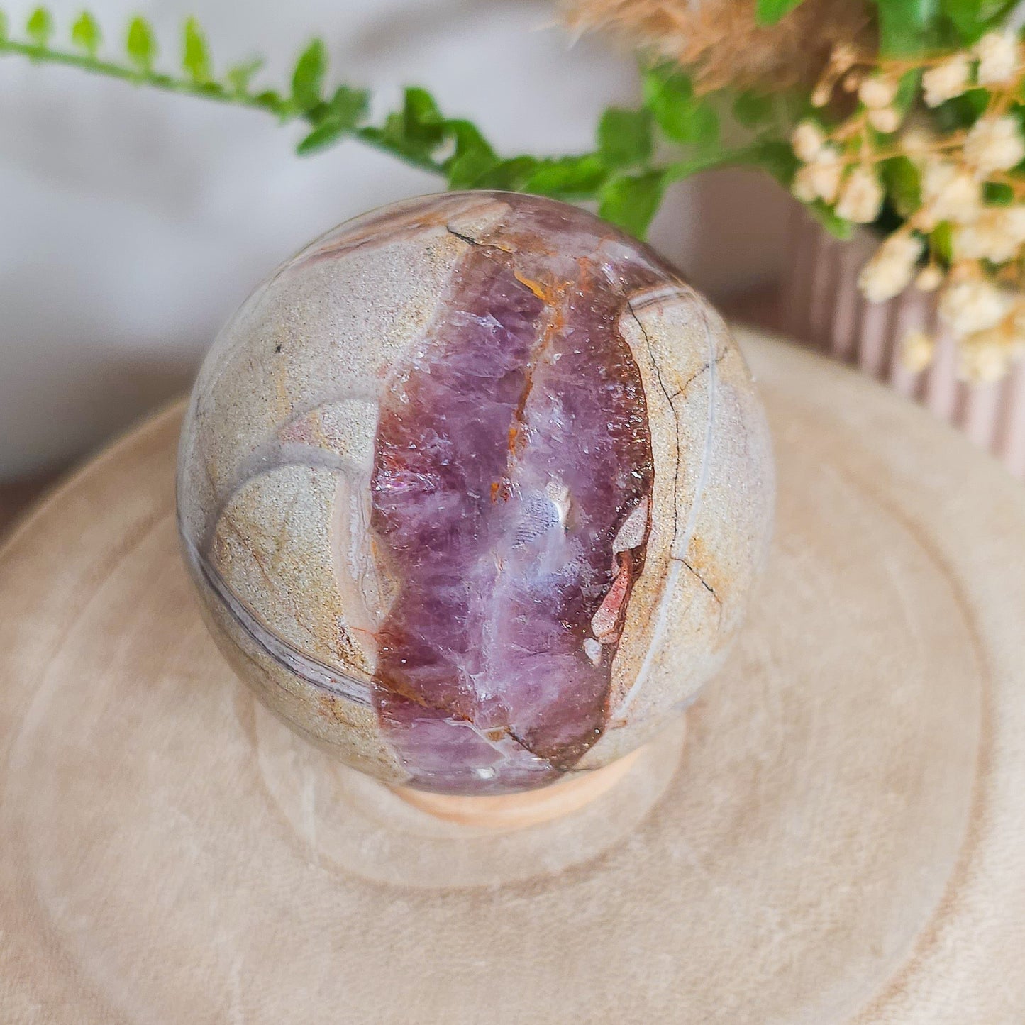 Amethyst with Jasper Sphere