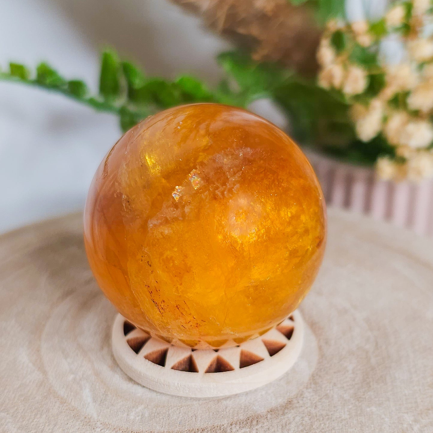 High Quality Yellow Fluorite Sphere
