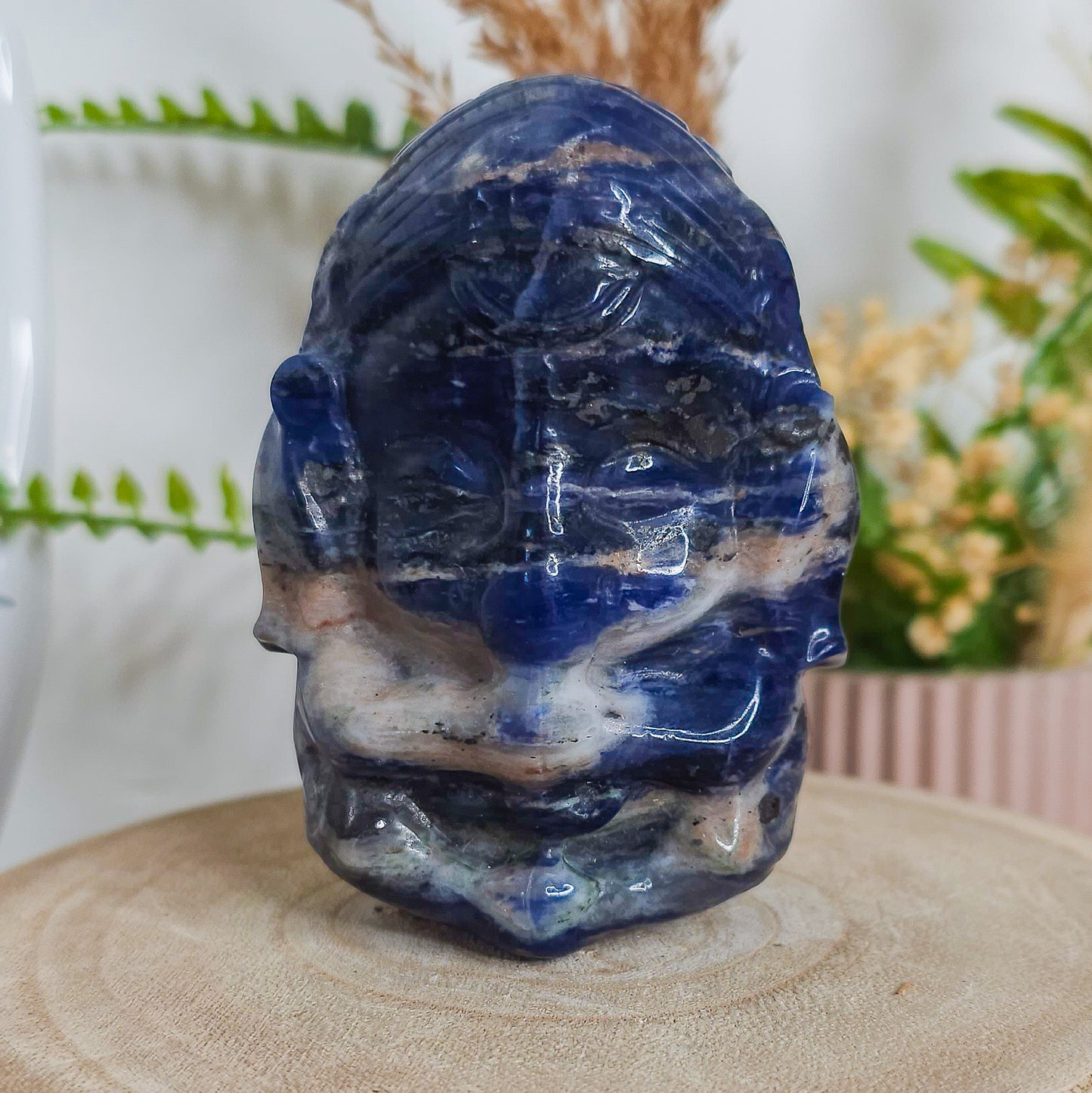 Sodalite Ganesha Carving