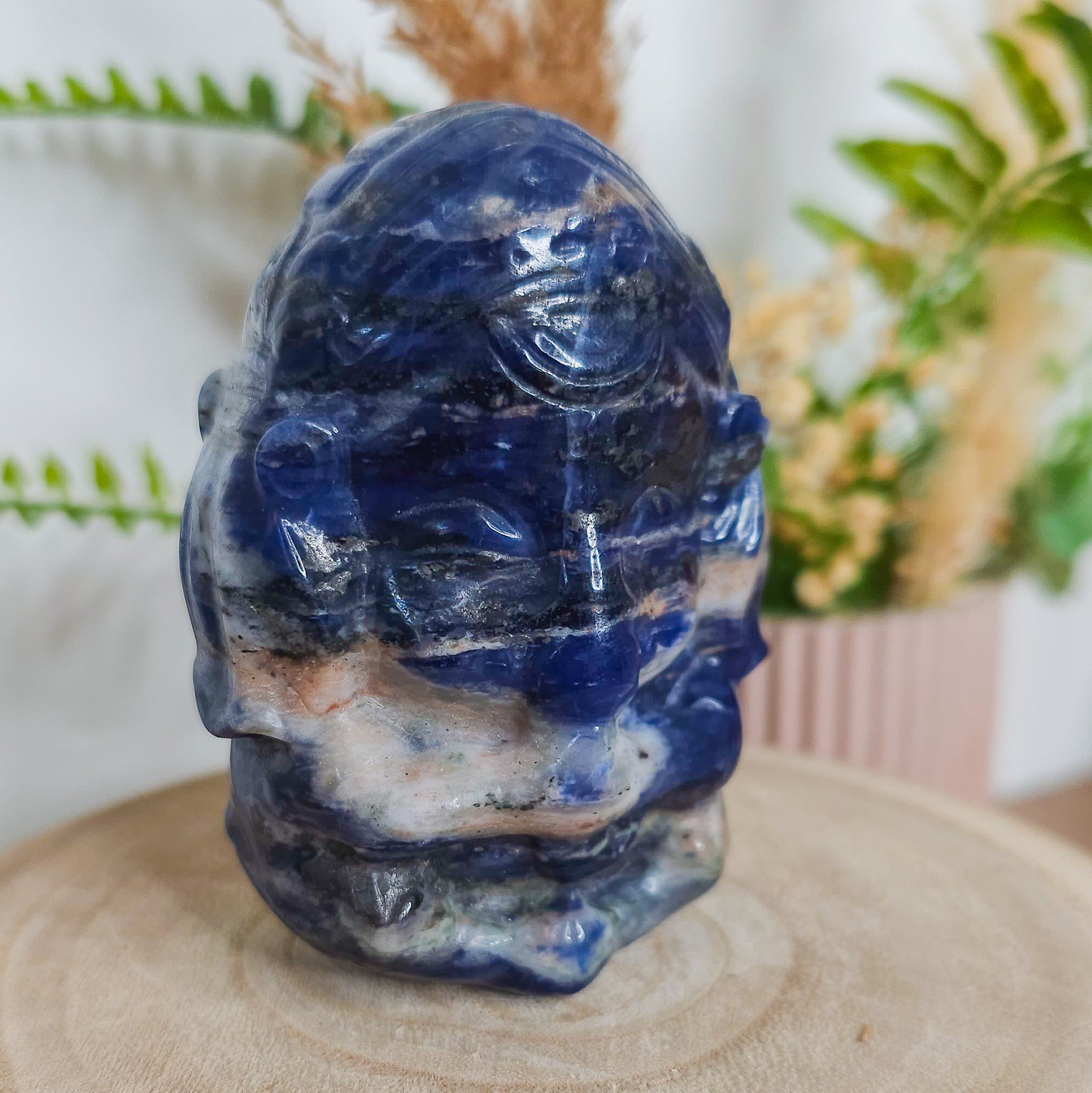 Sodalite Ganesha Carving