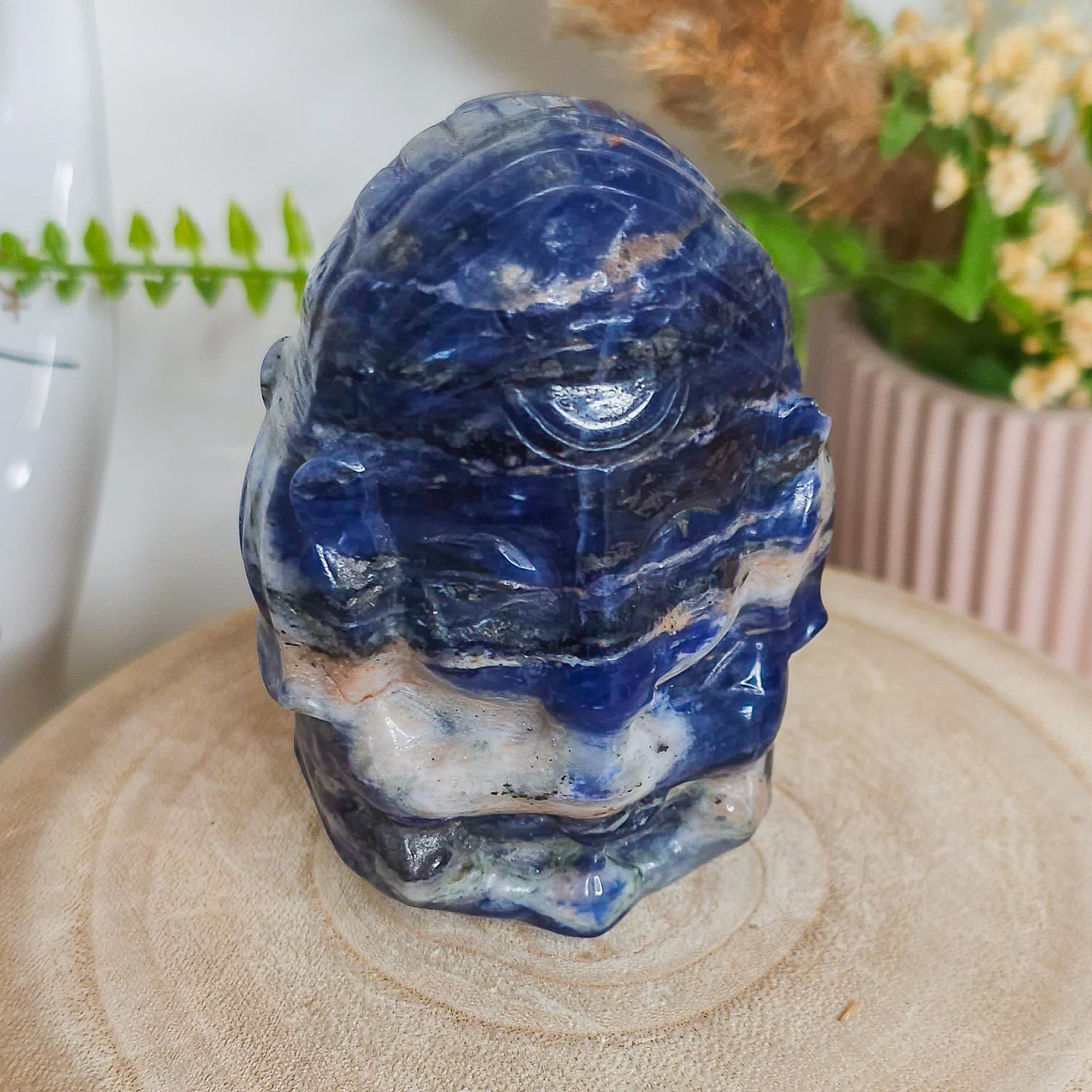 Sodalite Ganesha Carving