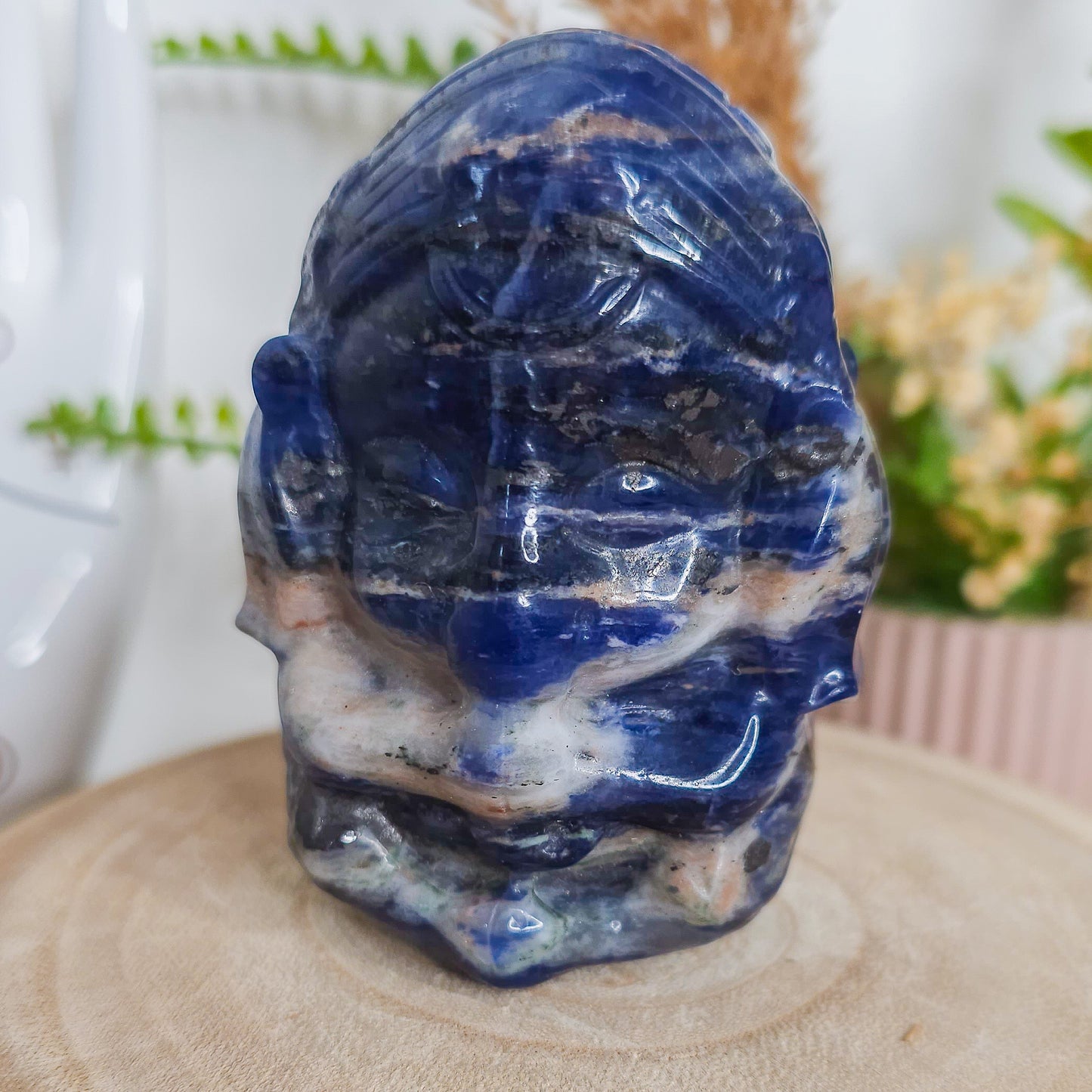 Sodalite Ganesha Carving
