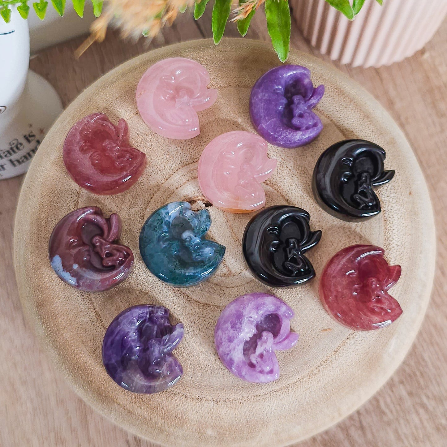 Fairy with Moon Crystal Carvings