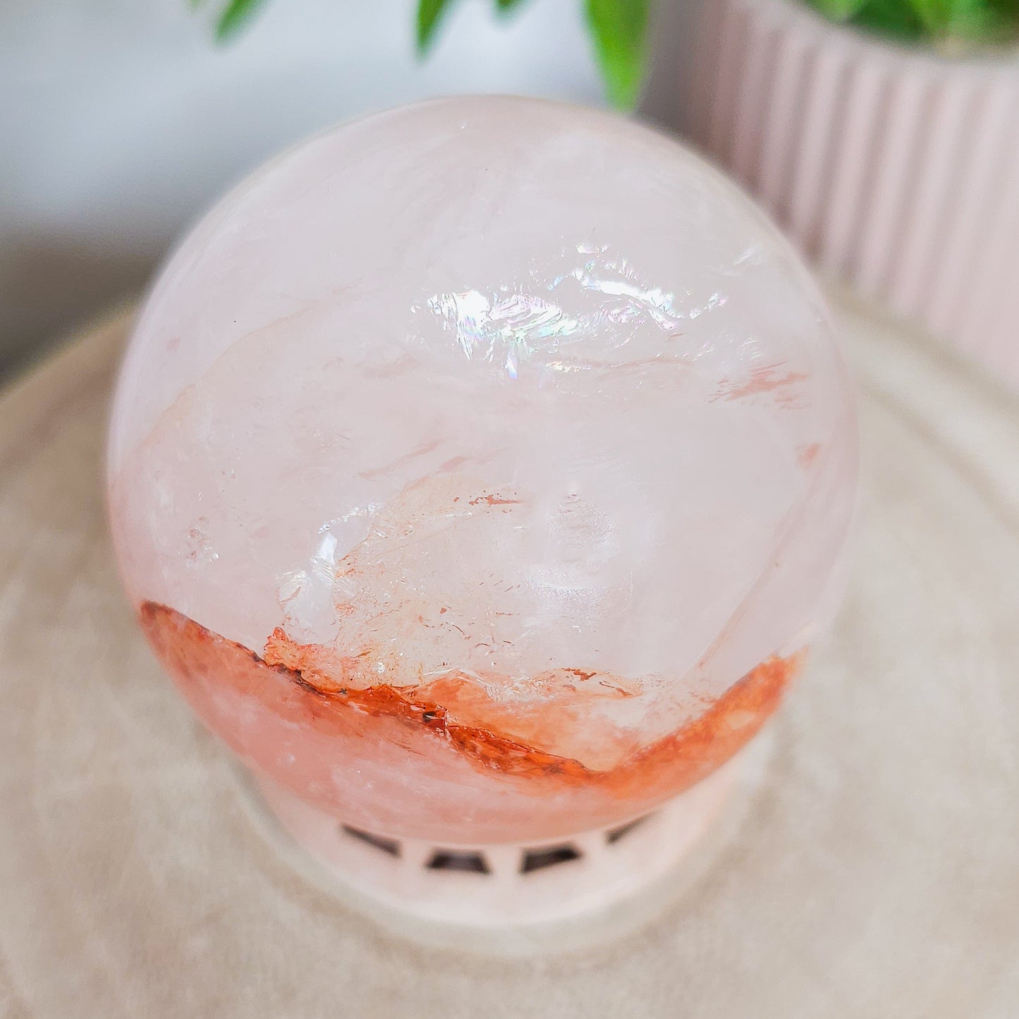 High Quality Fire Quartz Sphere with Asterism