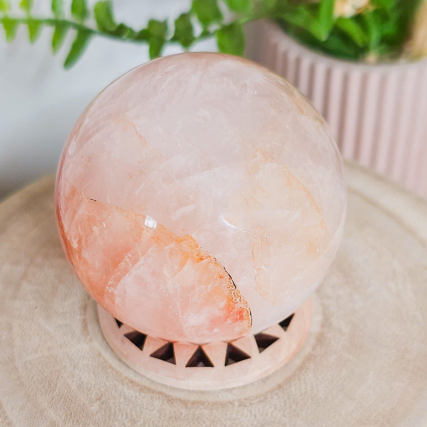 High Quality Fire Quartz Sphere with Asterism