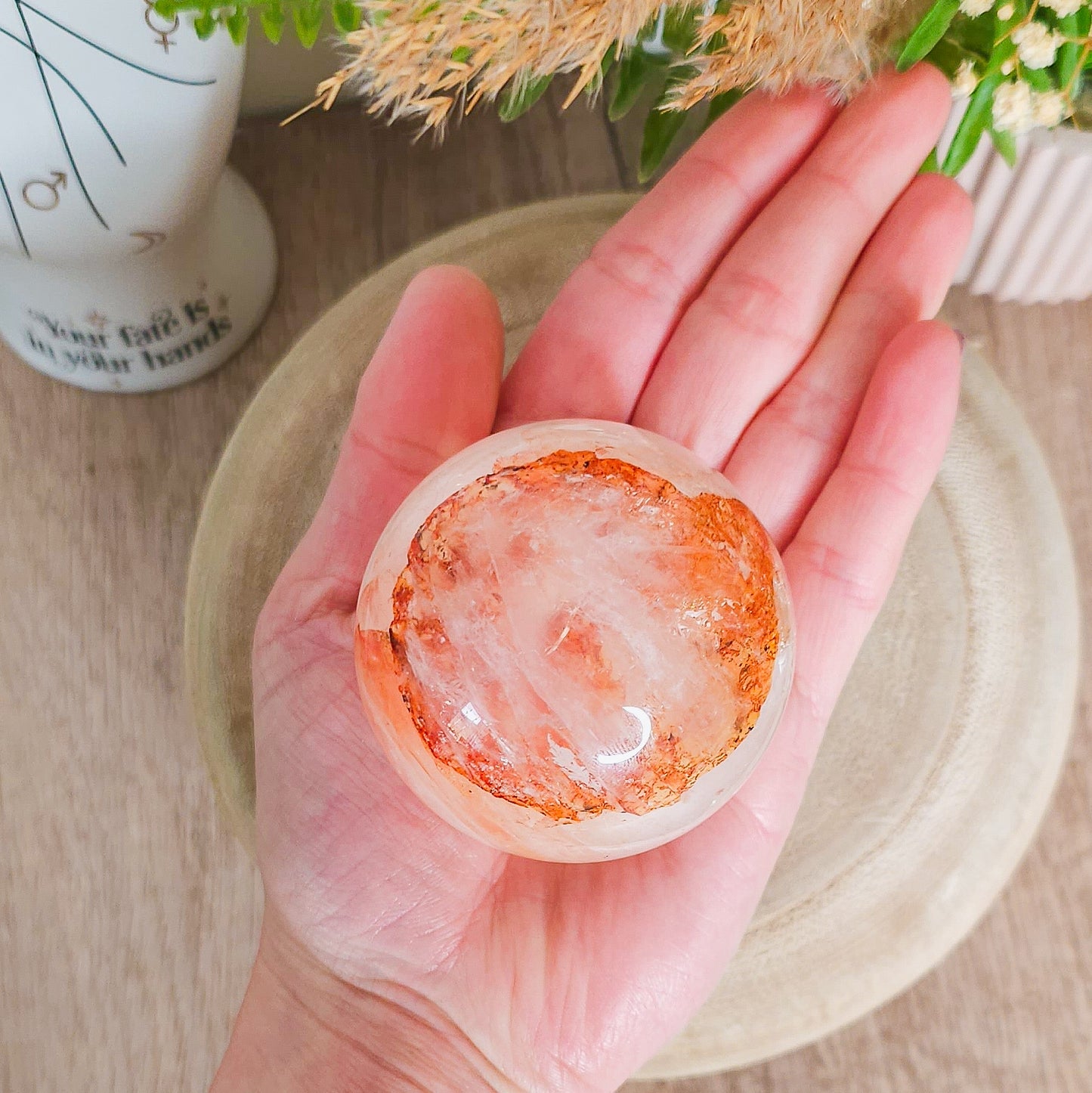 High Quality Fire Quartz Sphere with Asterism
