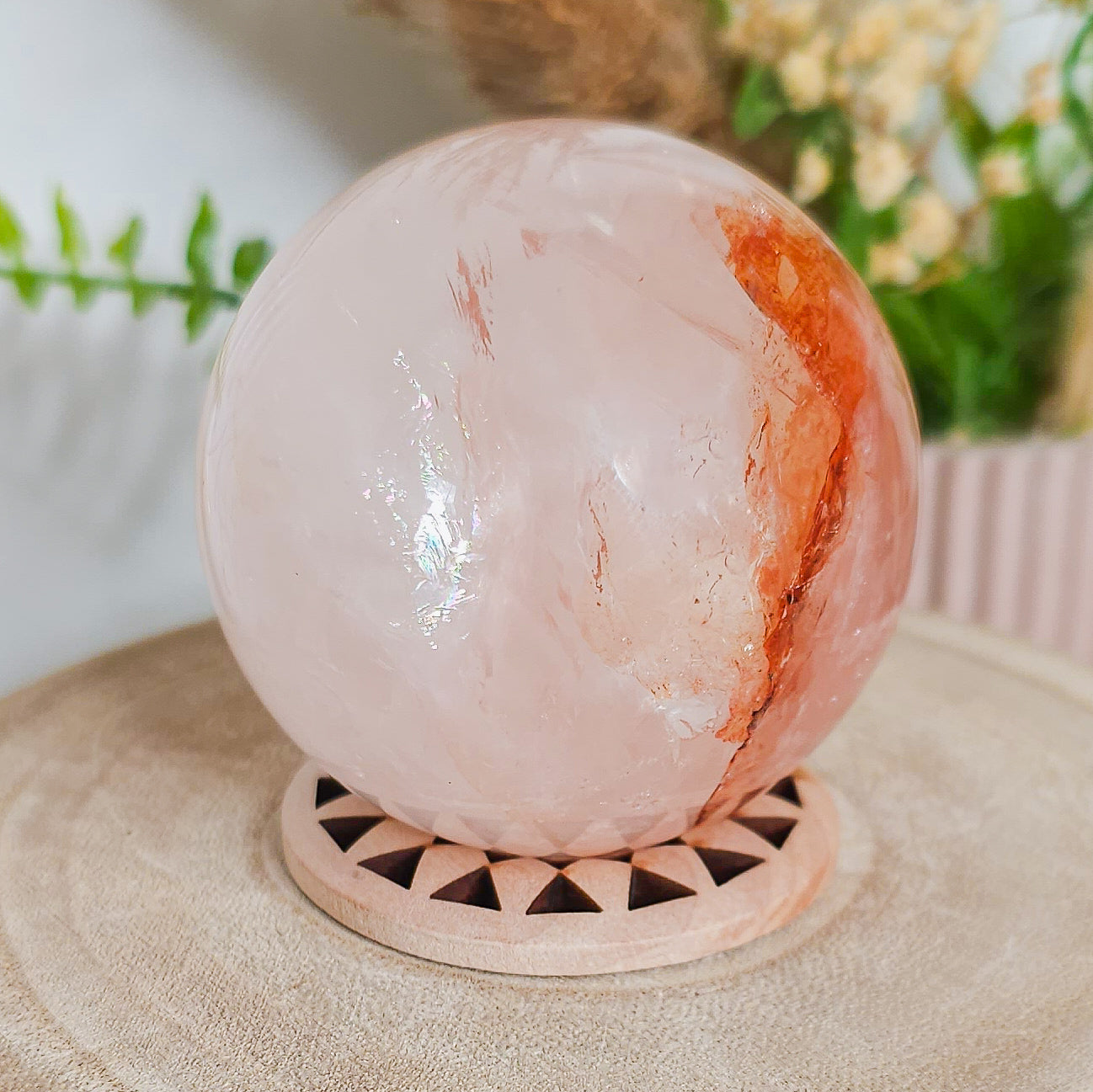 High Quality Fire Quartz Sphere with Asterism