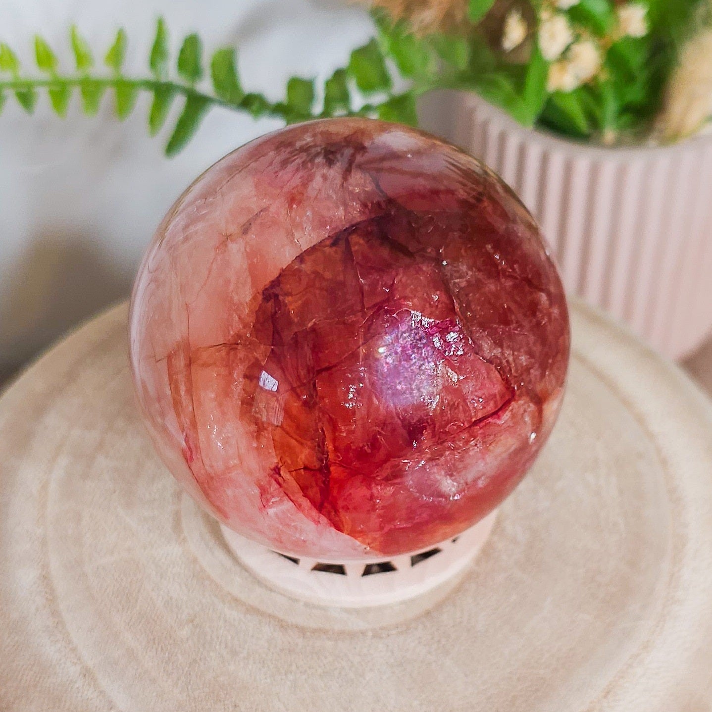 Fire/Red Hematoid Quartz Sphere