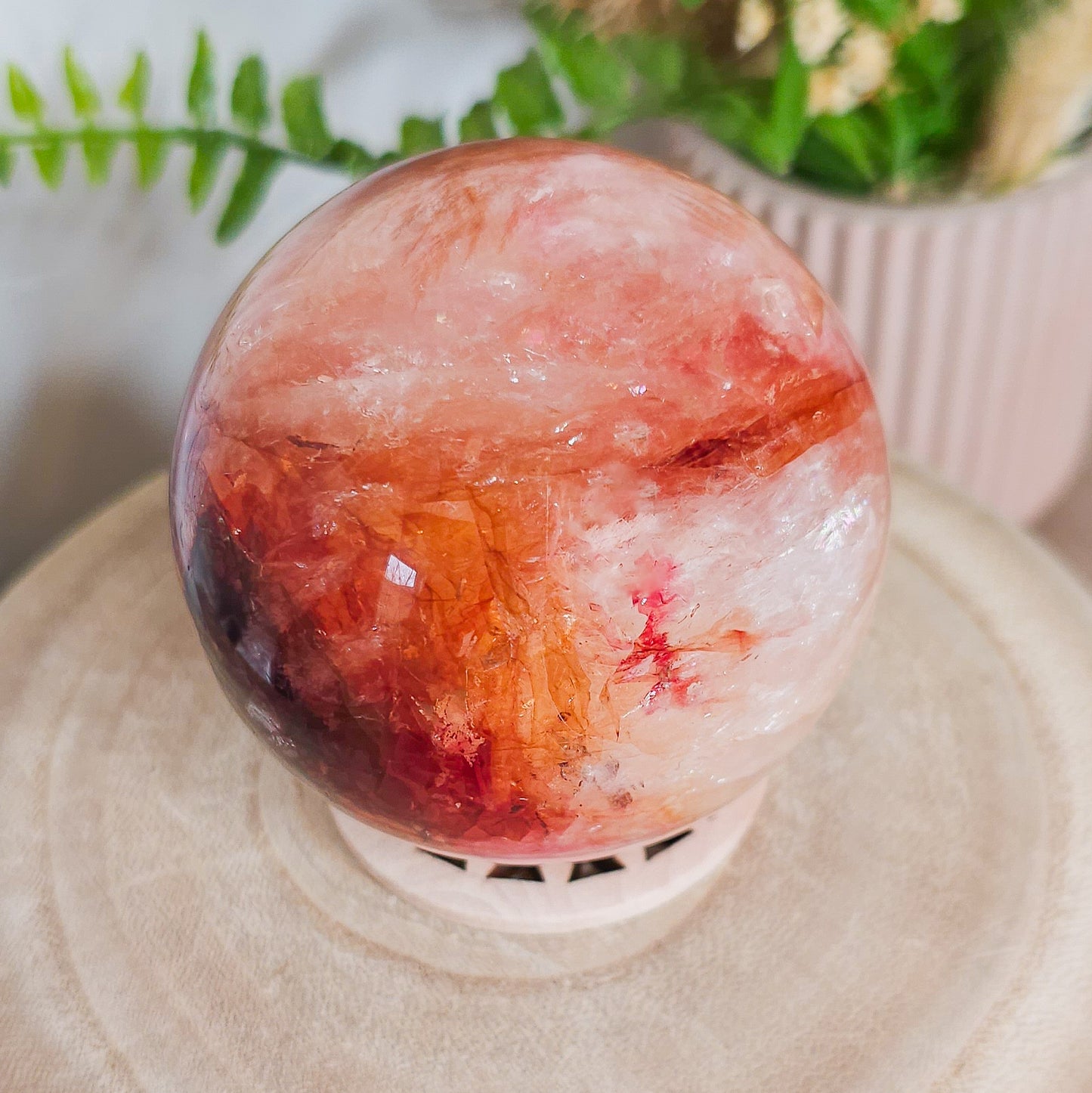 Fire/Red Hematoid Quartz Sphere