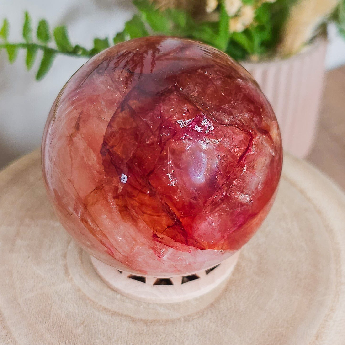 Fire/Red Hematoid Quartz Sphere