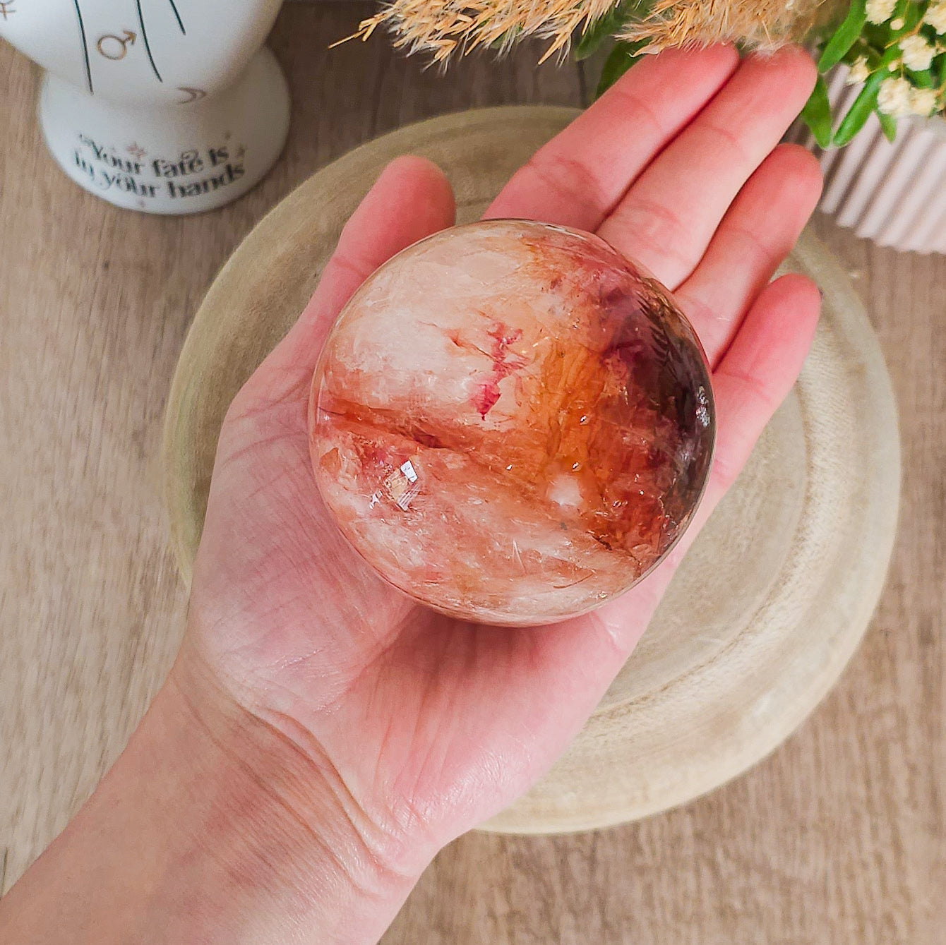 Fire/Red Hematoid Quartz Sphere