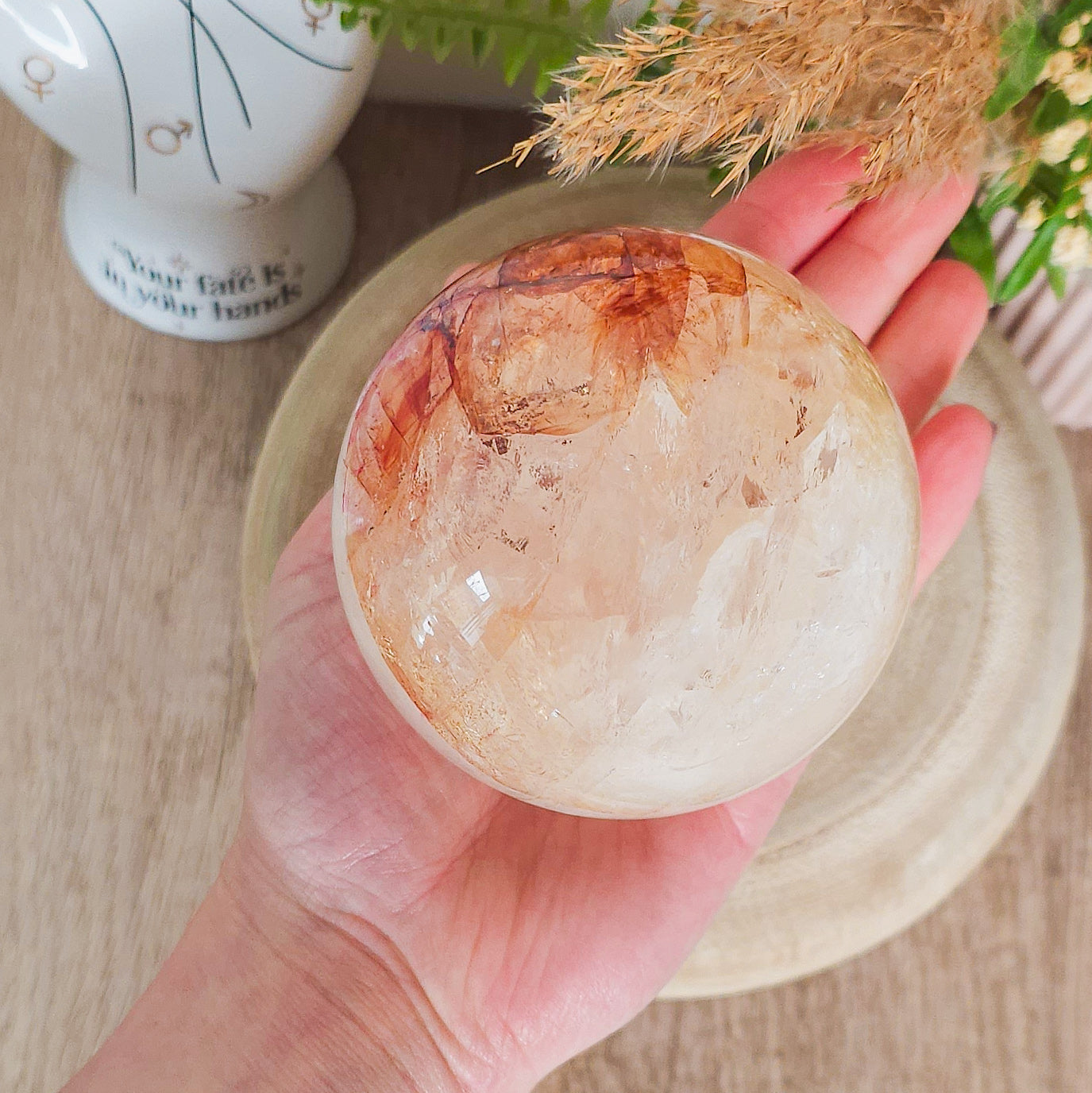 Statement Red Hematoid / Fire Quartz Sphere (575g)