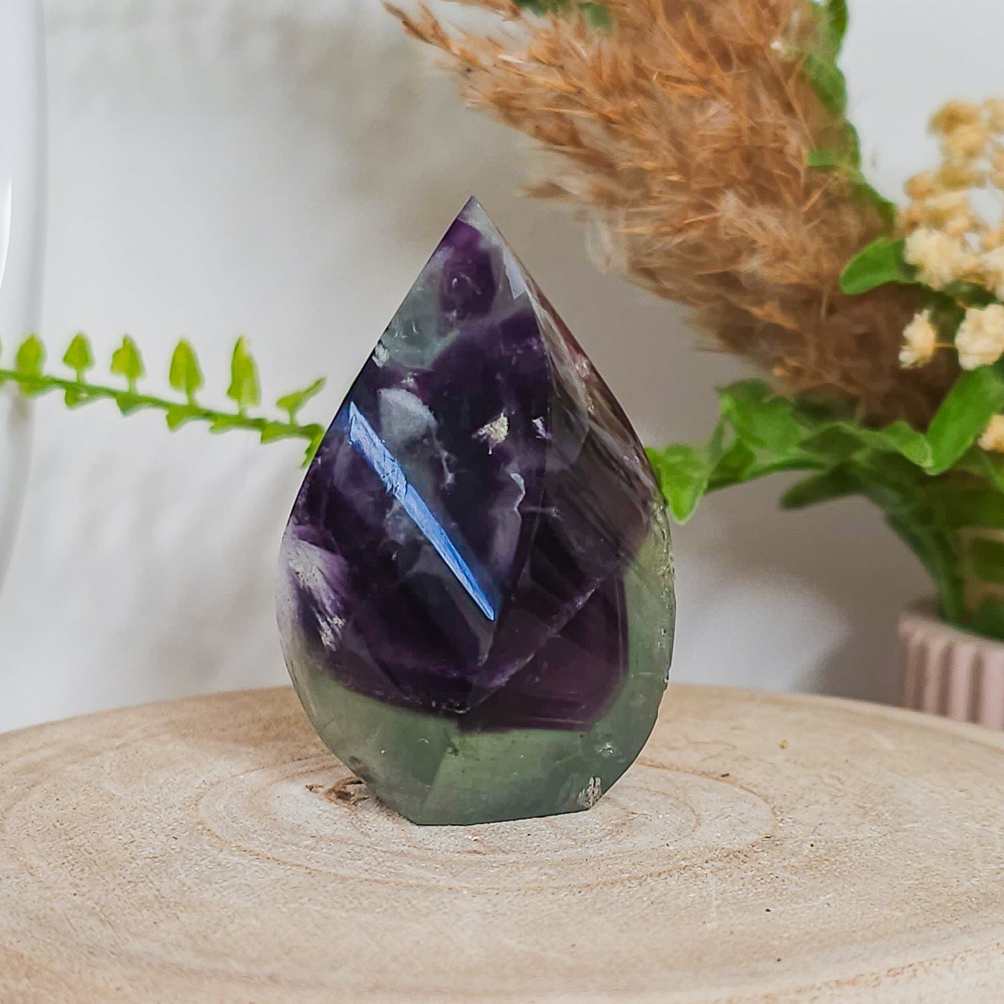 Purple and Green Feather Fluorite
