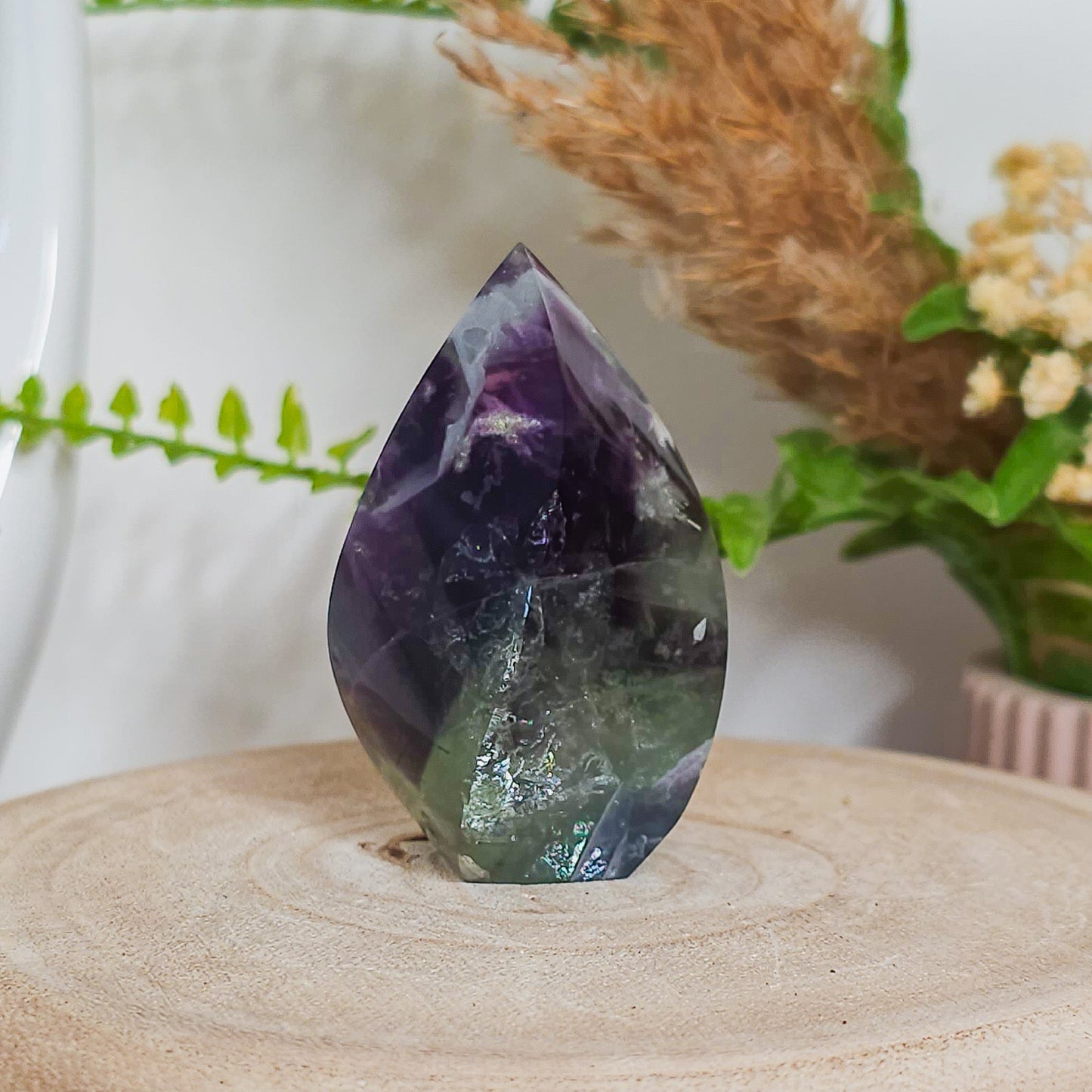 Purple and Green Feather Fluorite