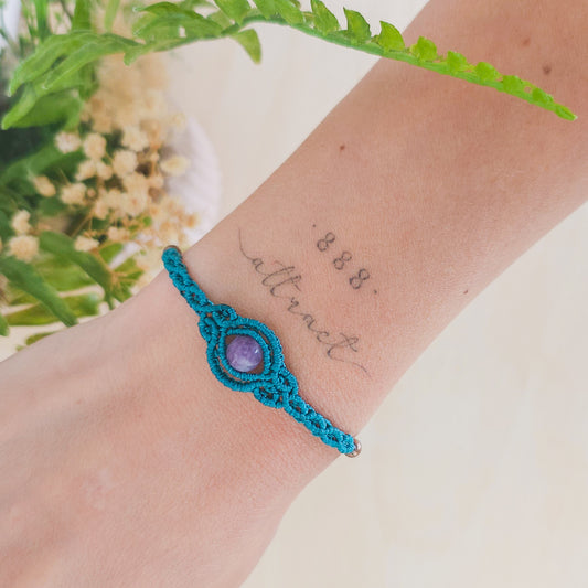 Calm & Courage |Strawberry Moon | Handmade Bracelet with Lepidolite