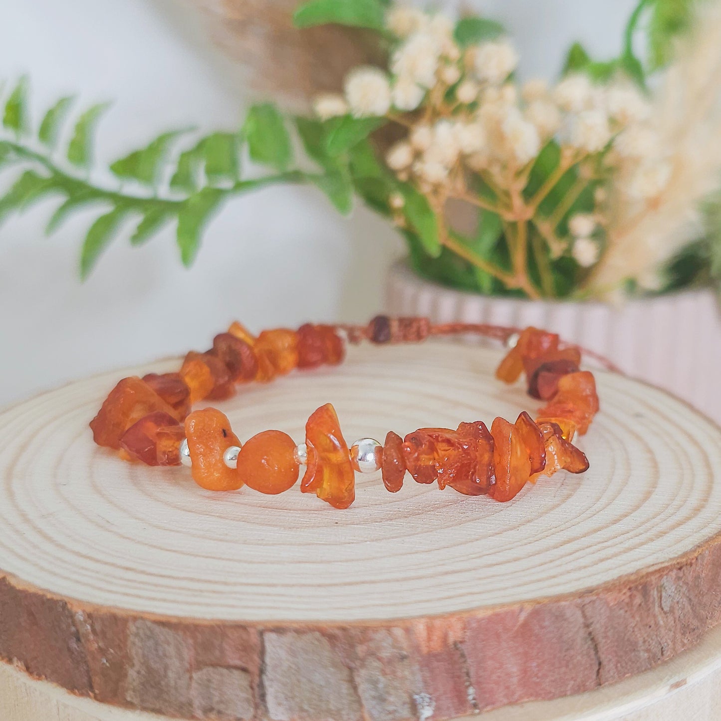 Handmade Baltic Amber beaded bracelet, infused with intention to support healing, grounding, and emotional well-being