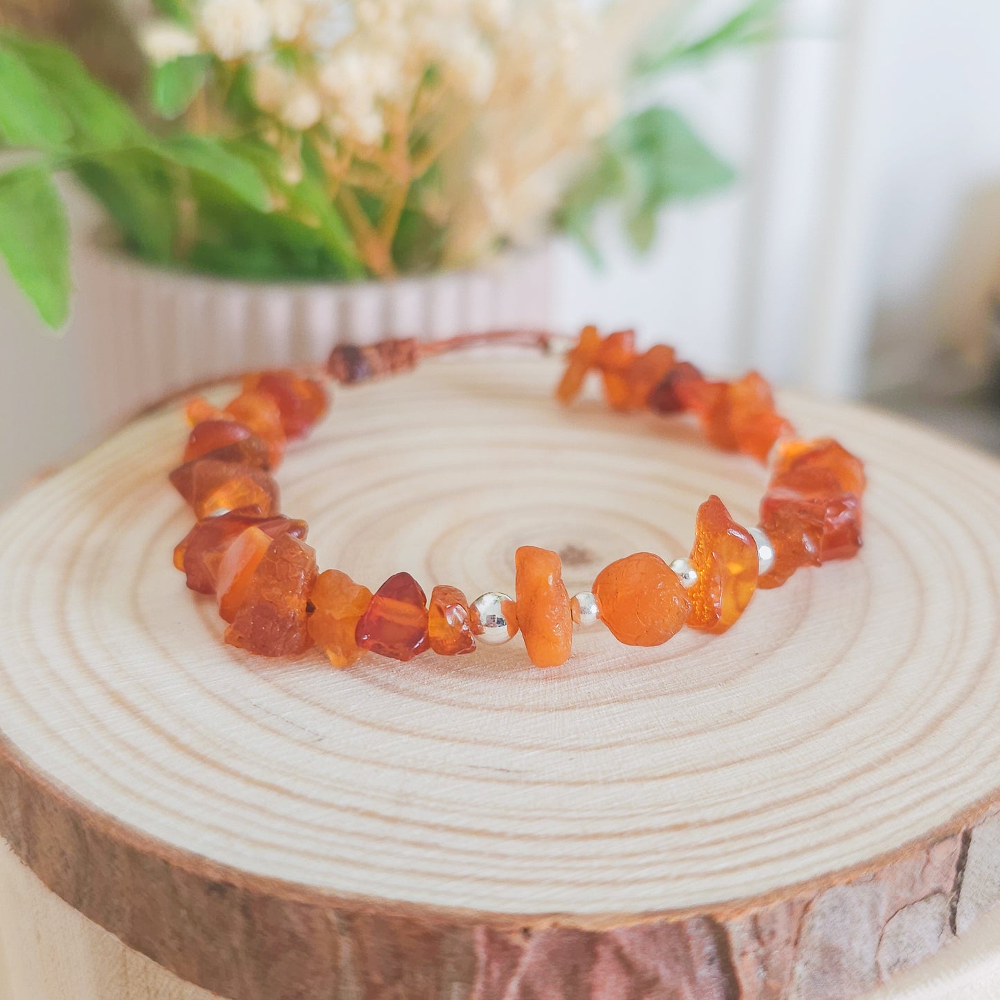 Handmade Baltic Amber beaded bracelet, infused with intention to support healing, grounding, and emotional well-being