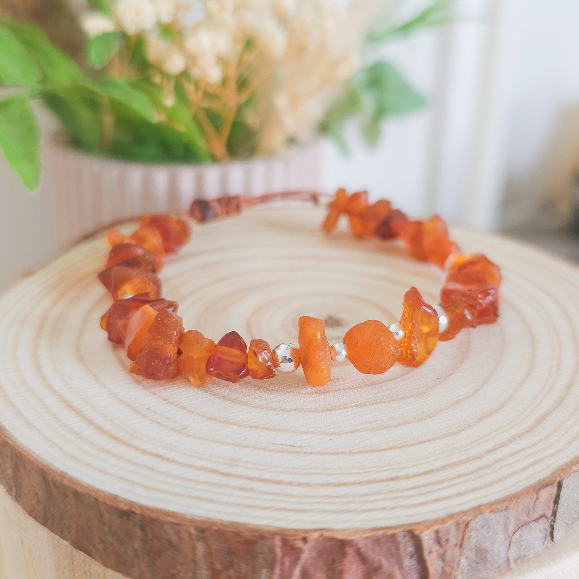 Handmade Baltic Amber beaded bracelet, infused with intention to support healing, grounding, and emotional well-being