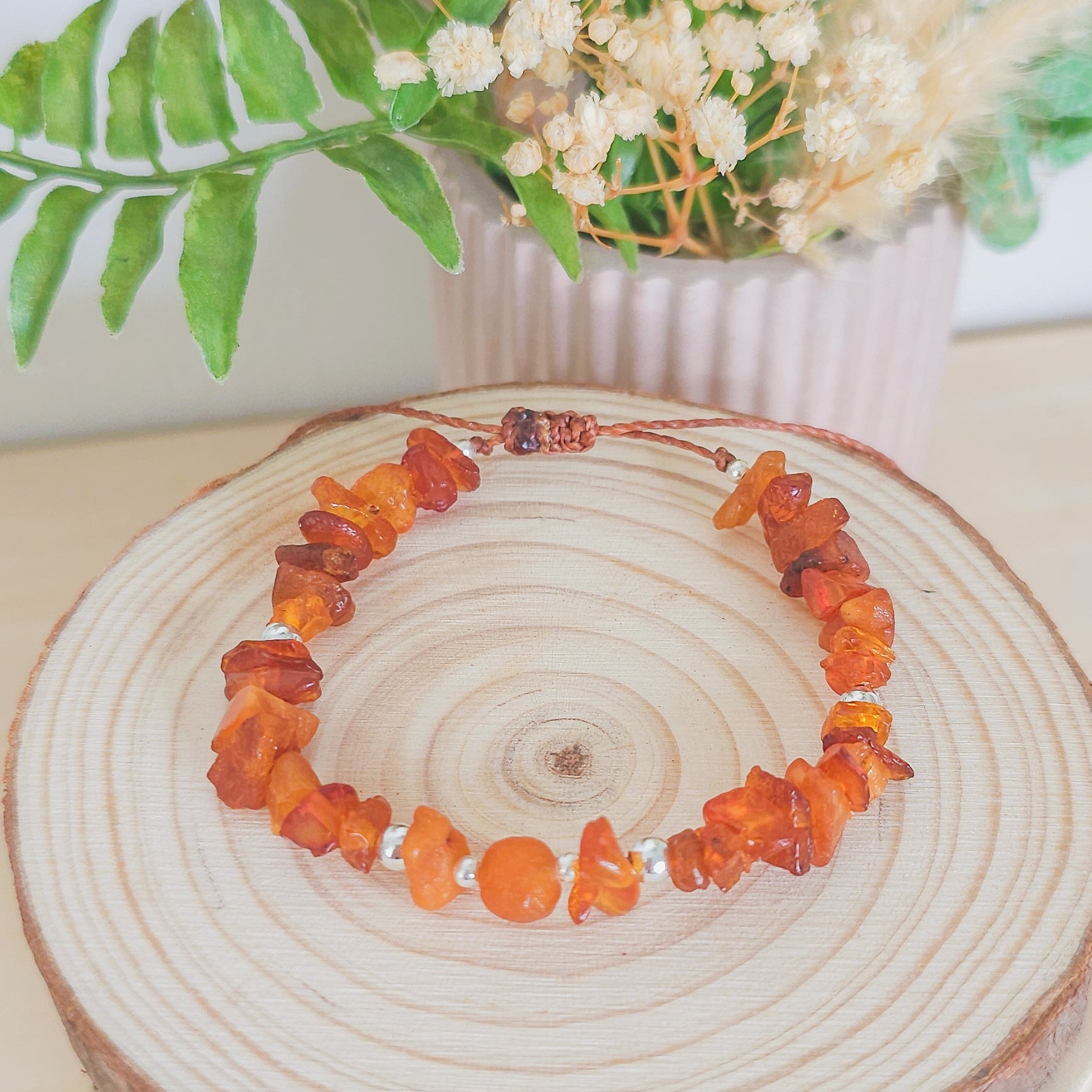 Handmade Baltic Amber beaded bracelet, infused with intention to support healing, grounding, and emotional well-being