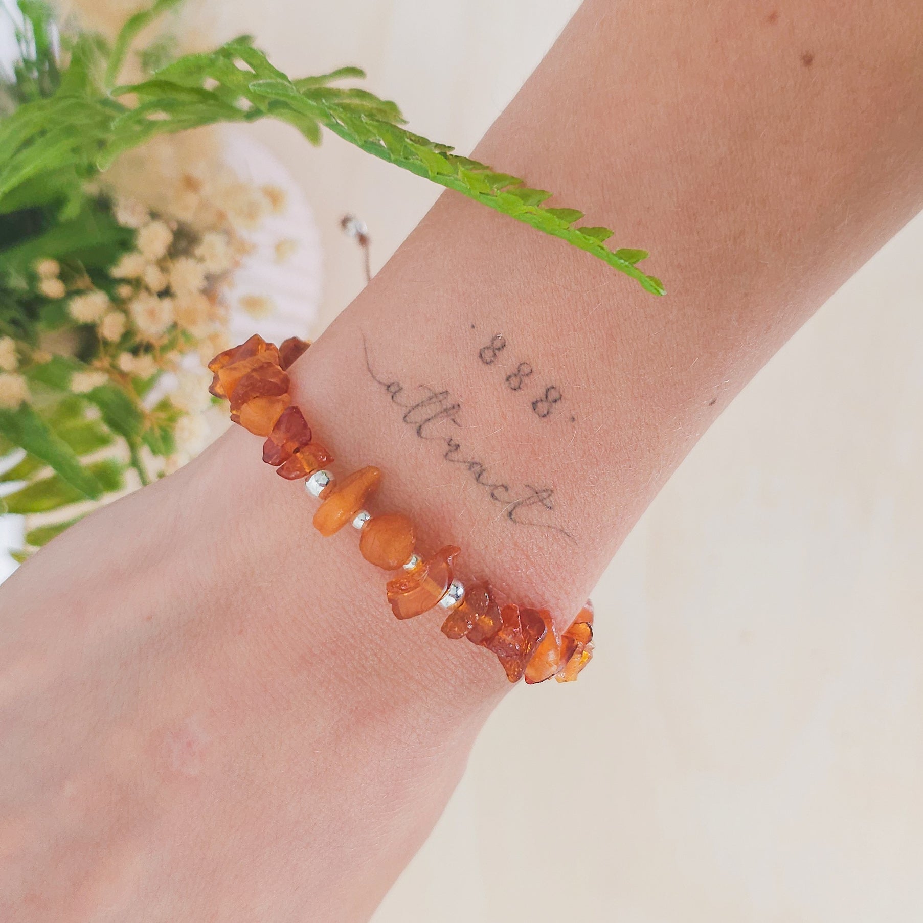 Handmade Baltic Amber beaded bracelet, infused with intention to support healing, grounding, and emotional well-being