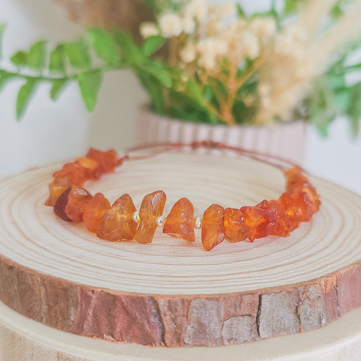 Sacred Light | Handmade Beaded Bracelet with Baltic Amber