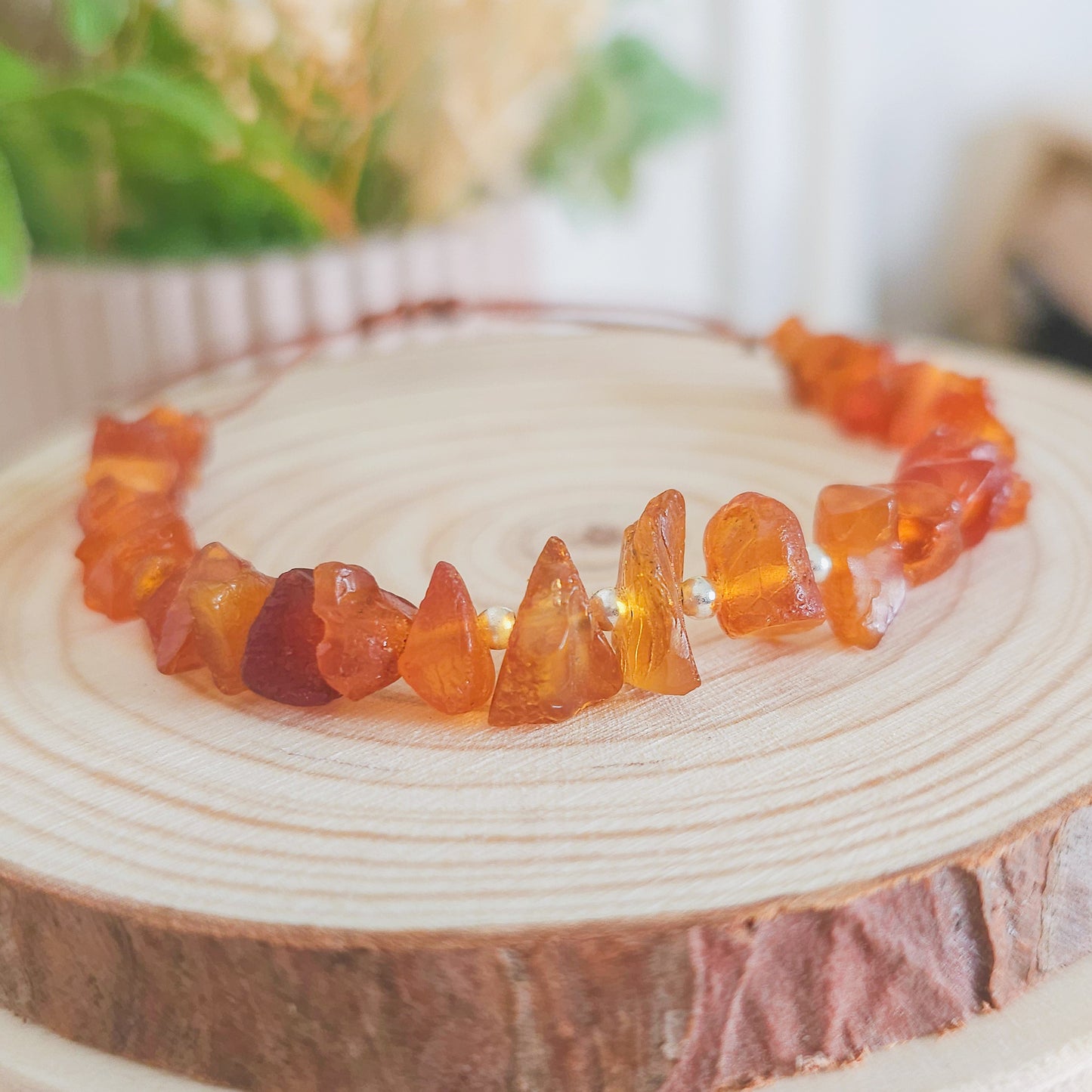 Sacred Light | Handmade Beaded Bracelet with Baltic Amber