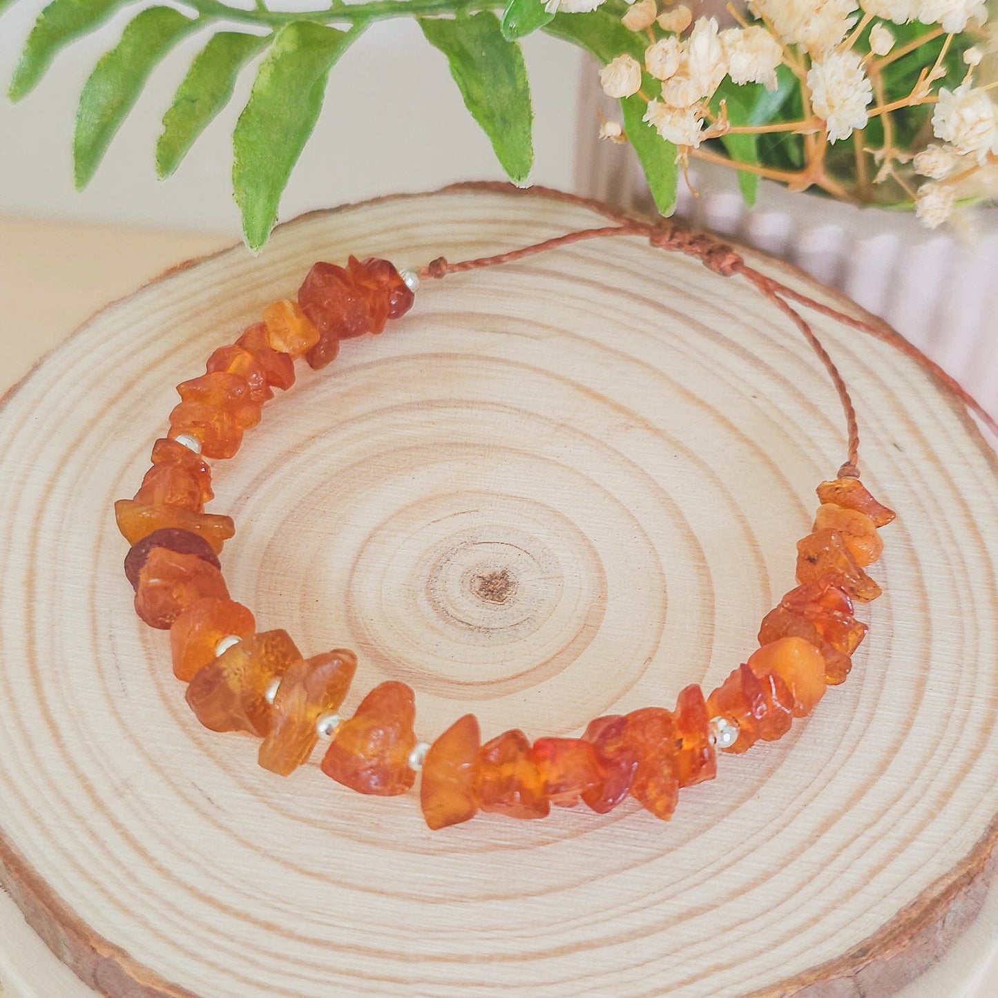 Sacred Light | Handmade Beaded Bracelet with Baltic Amber