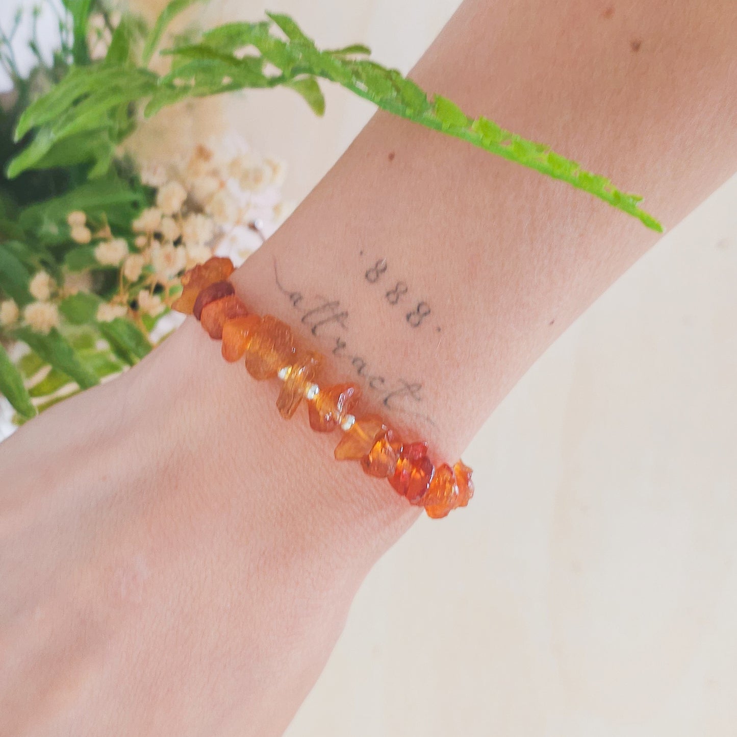 Sacred Light | Handmade Beaded Bracelet with Baltic Amber