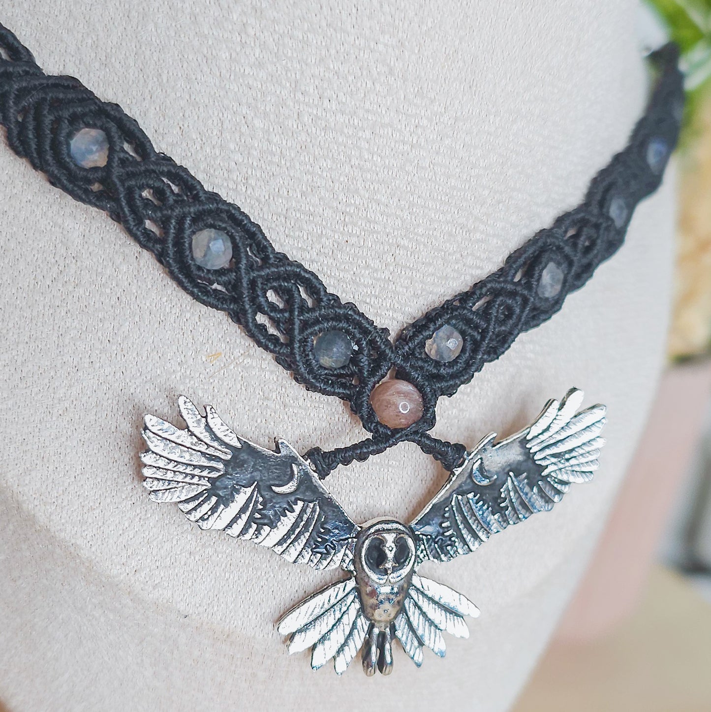 Celestial Watcher | Handmade Necklace with Labradorite, Moonstone, Sunstone