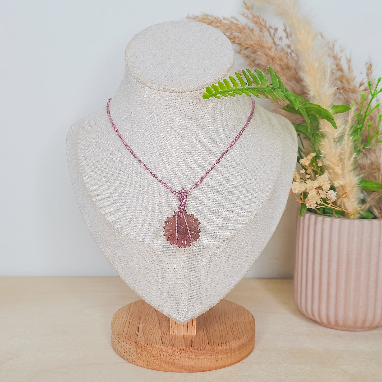 Joy Bloom | Handmade Necklace with Strawberry Quartz