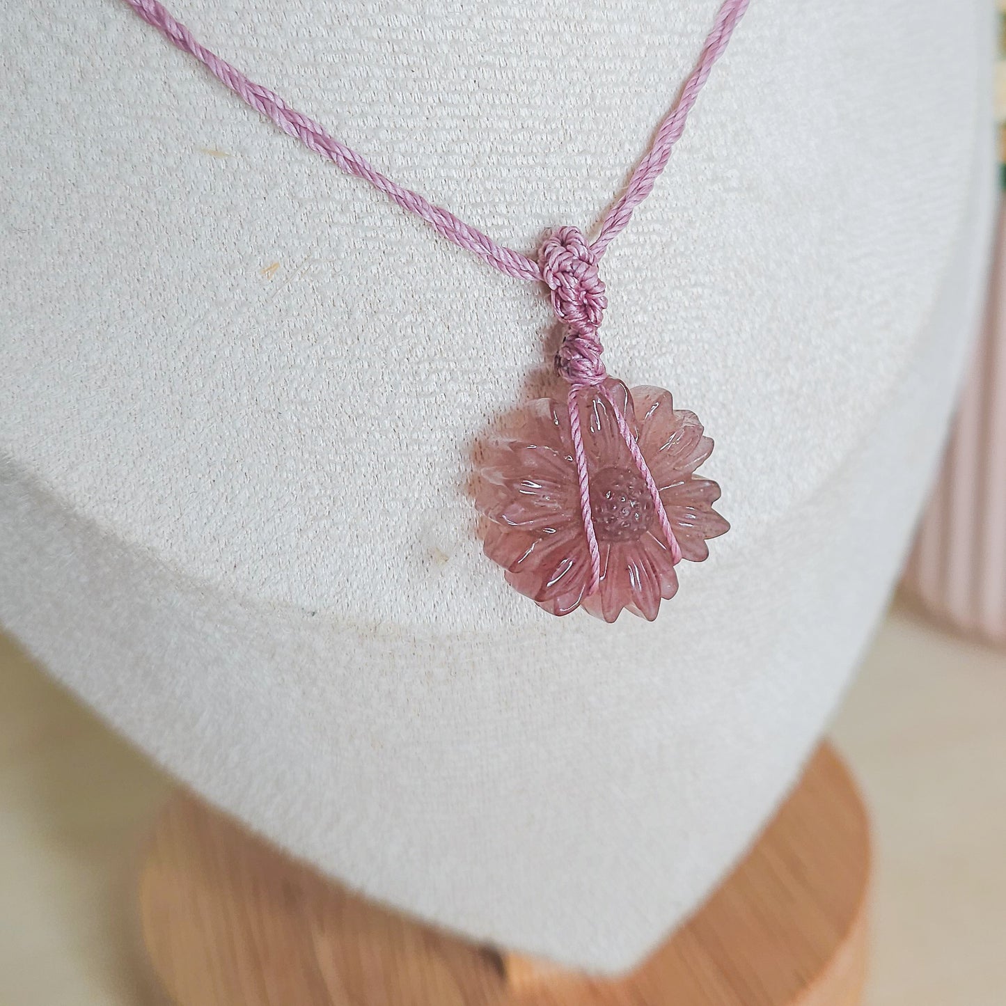 Joy Bloom | Handmade Necklace with Strawberry Quartz