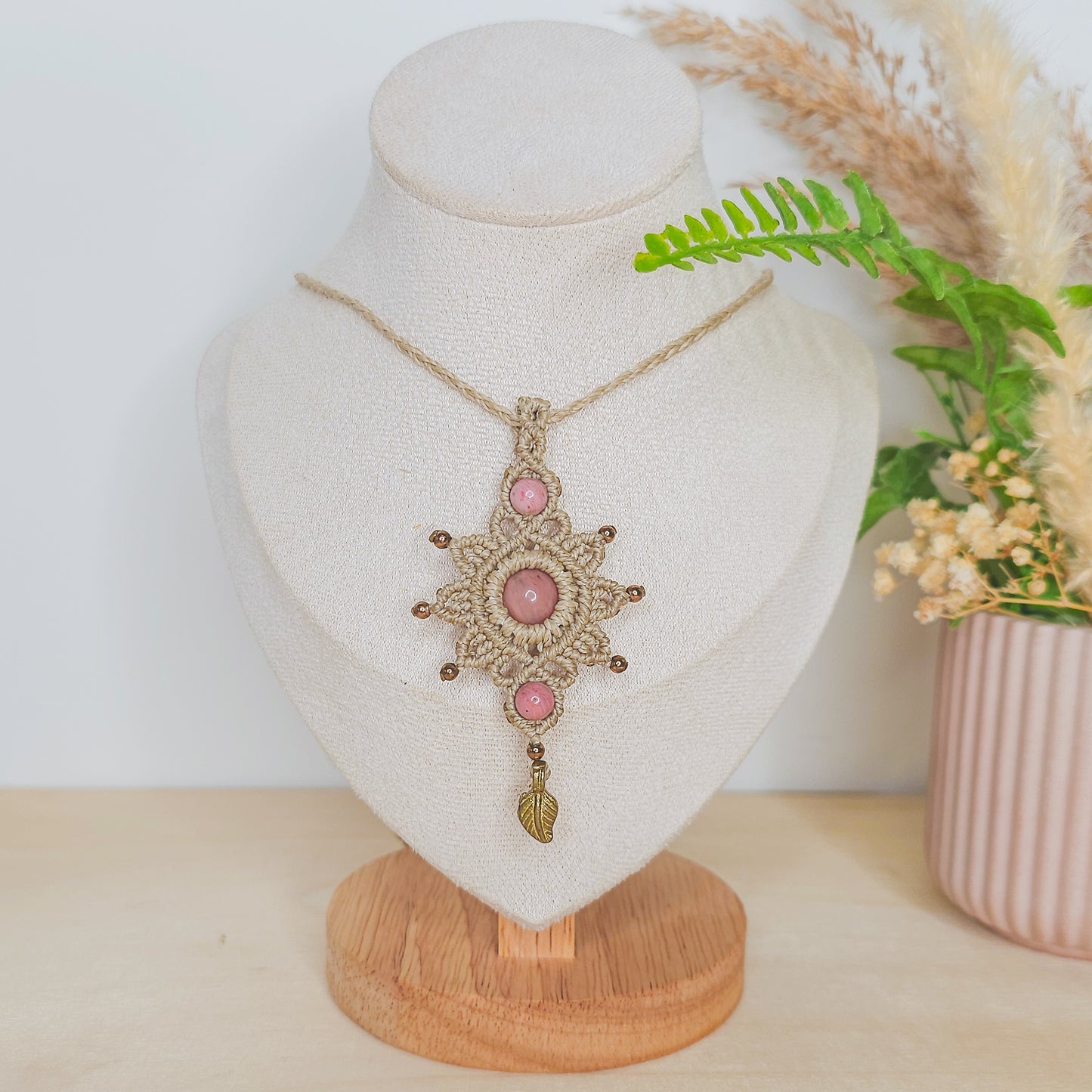 Radiant Heart | Handmade Necklace with Rhodonite