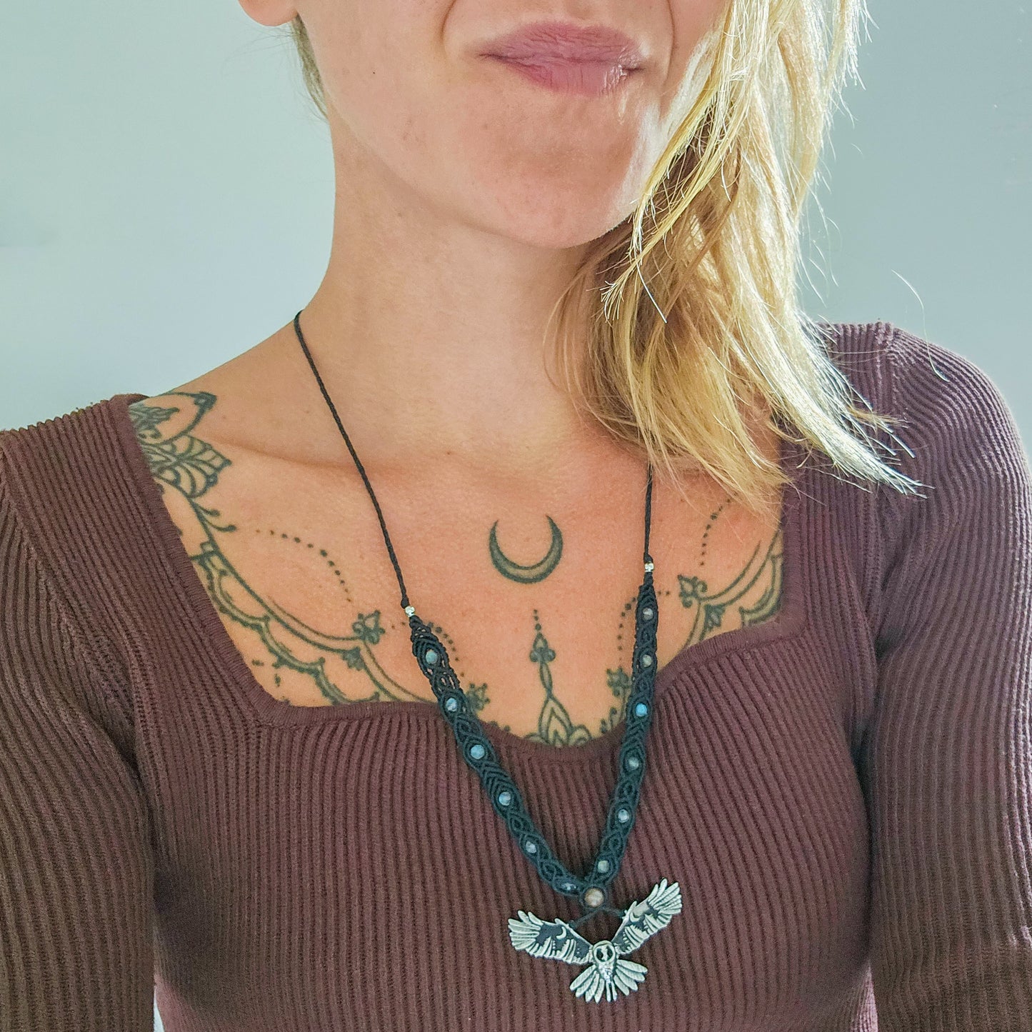 Celestial Watcher | Handmade Necklace with Labradorite, Moonstone, Sunstone