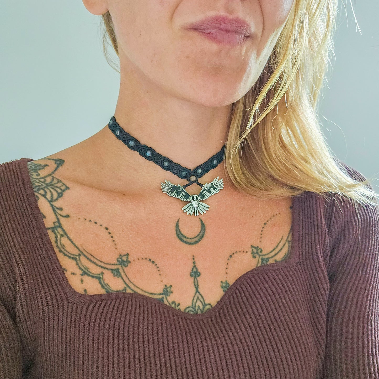 Celestial Watcher | Handmade Necklace with Labradorite, Moonstone, Sunstone