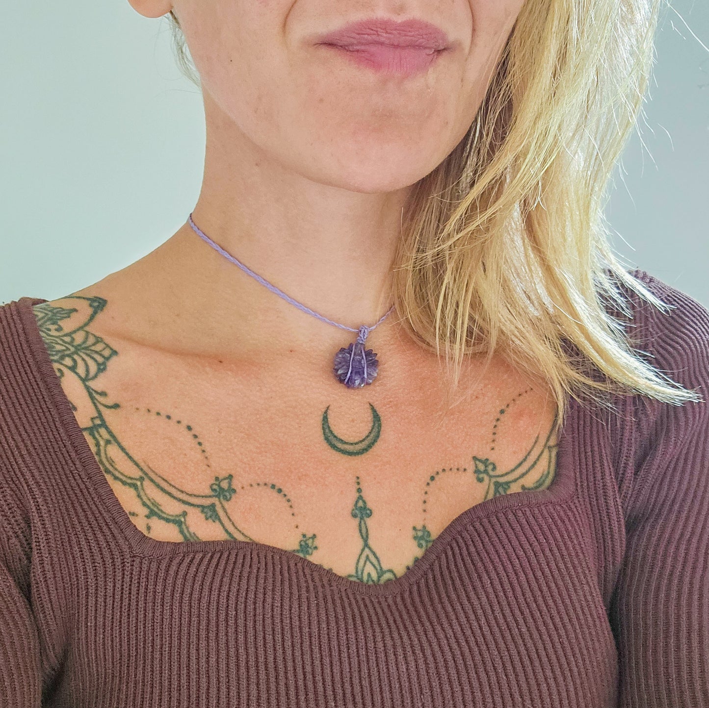 Spirit Bloom | Handmade Necklace with Amethyst Daisy