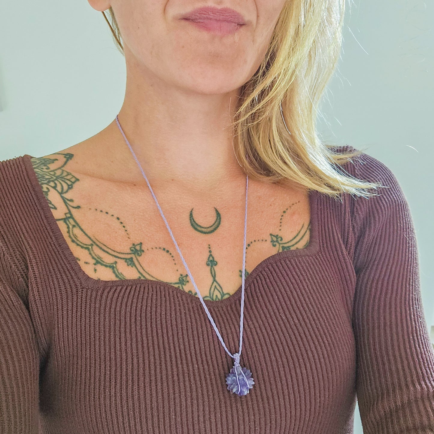 Spirit Bloom | Handmade Necklace with Amethyst Daisy