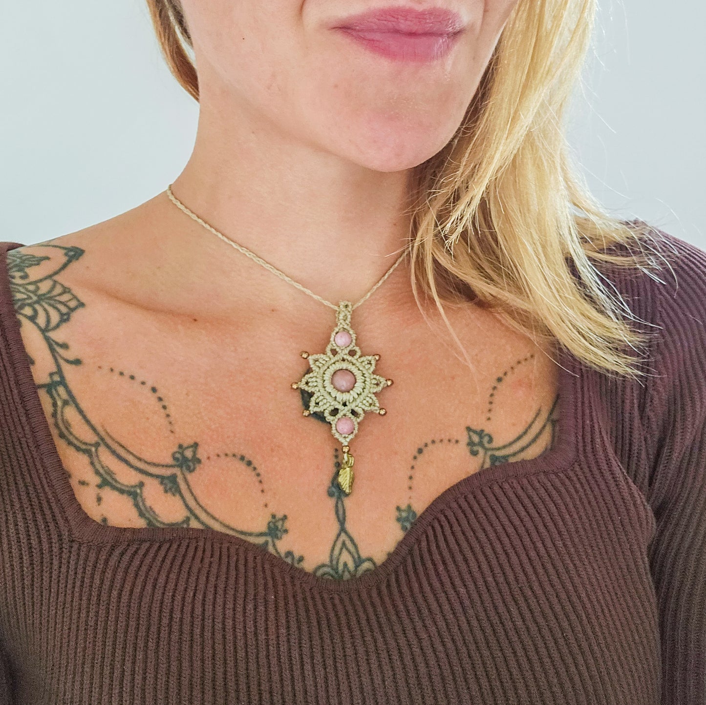 Radiant Heart | Handmade Necklace with Rhodonite