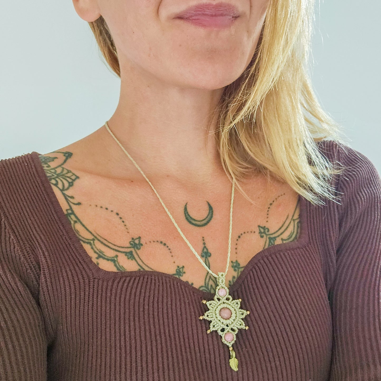 Radiant Heart | Handmade Necklace with Rhodonite